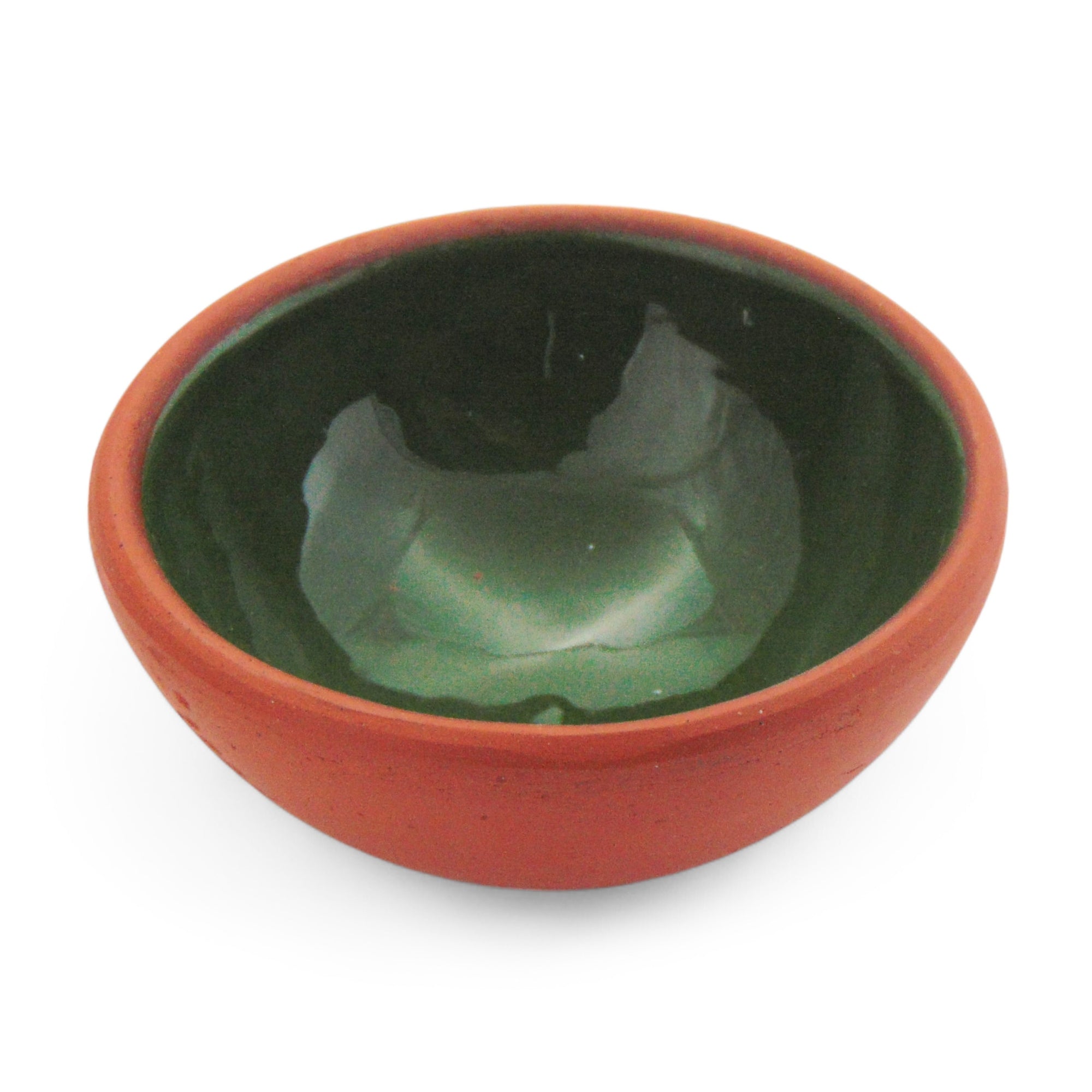 Terracotta Dip Bowl – Ruabon, Forest Green – 8cm