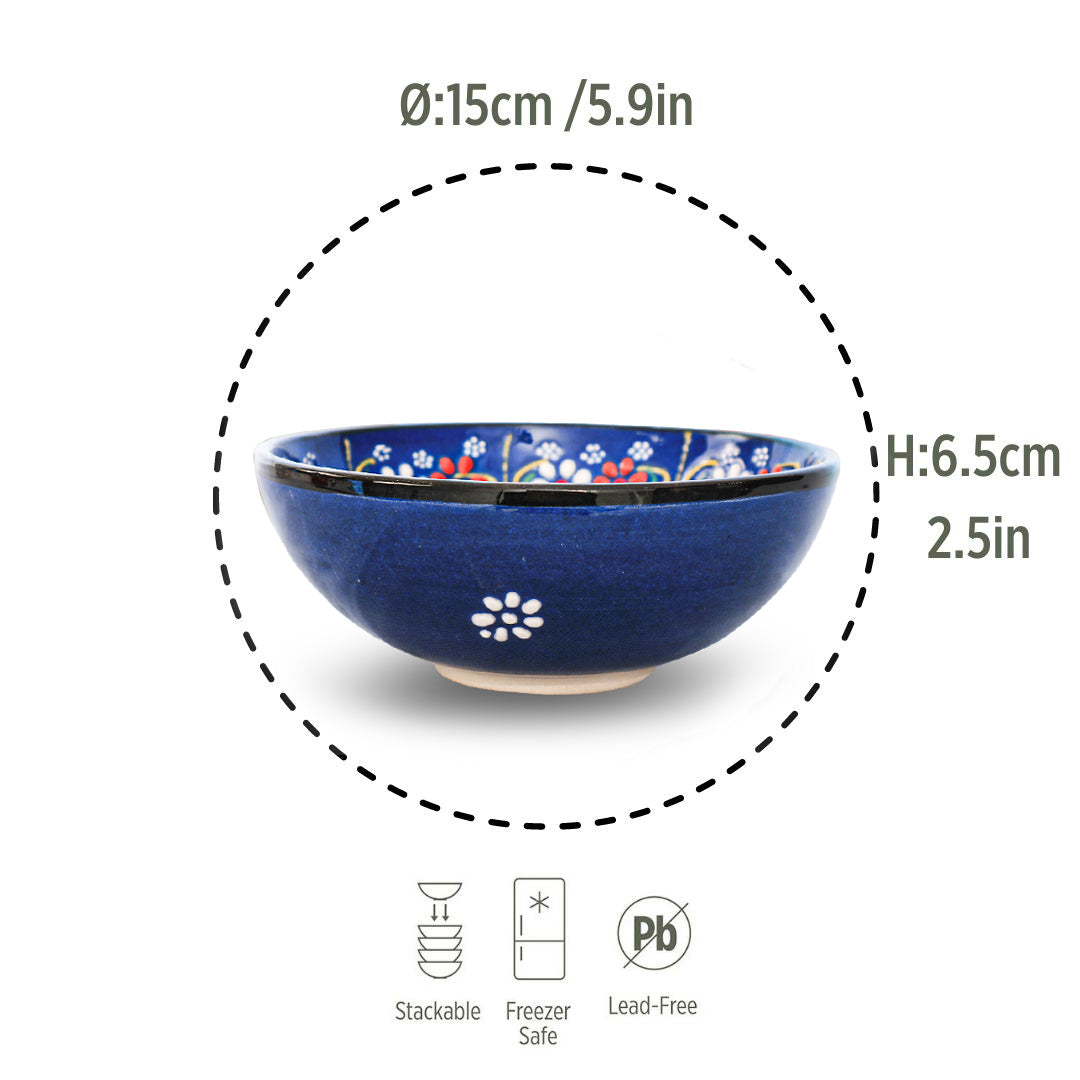 Ceramic Serving Bowl – Rochelle, Aegean Blue – 15cm