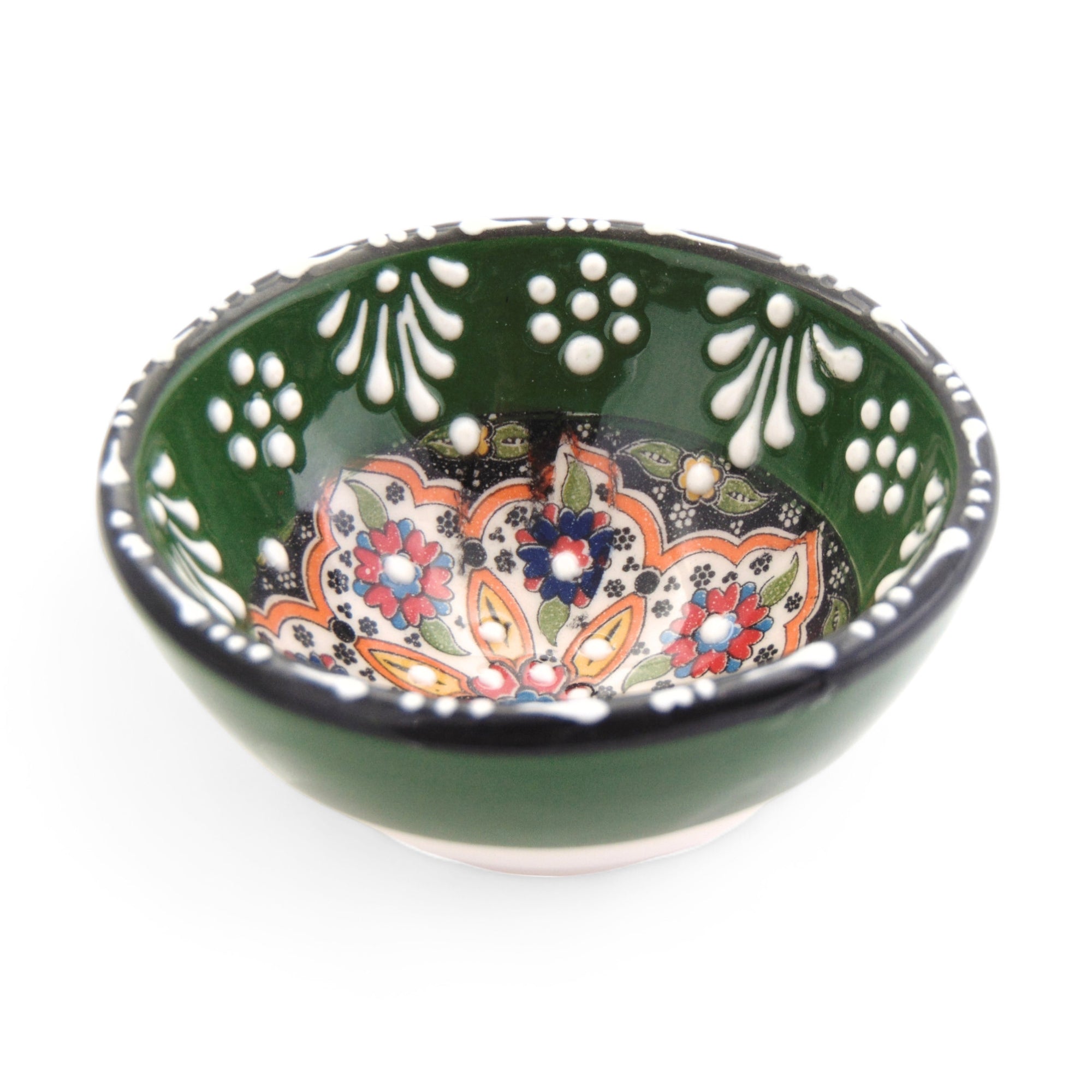 Ceramic Dip Bowl – Rochelle, Green Floral – 8cm