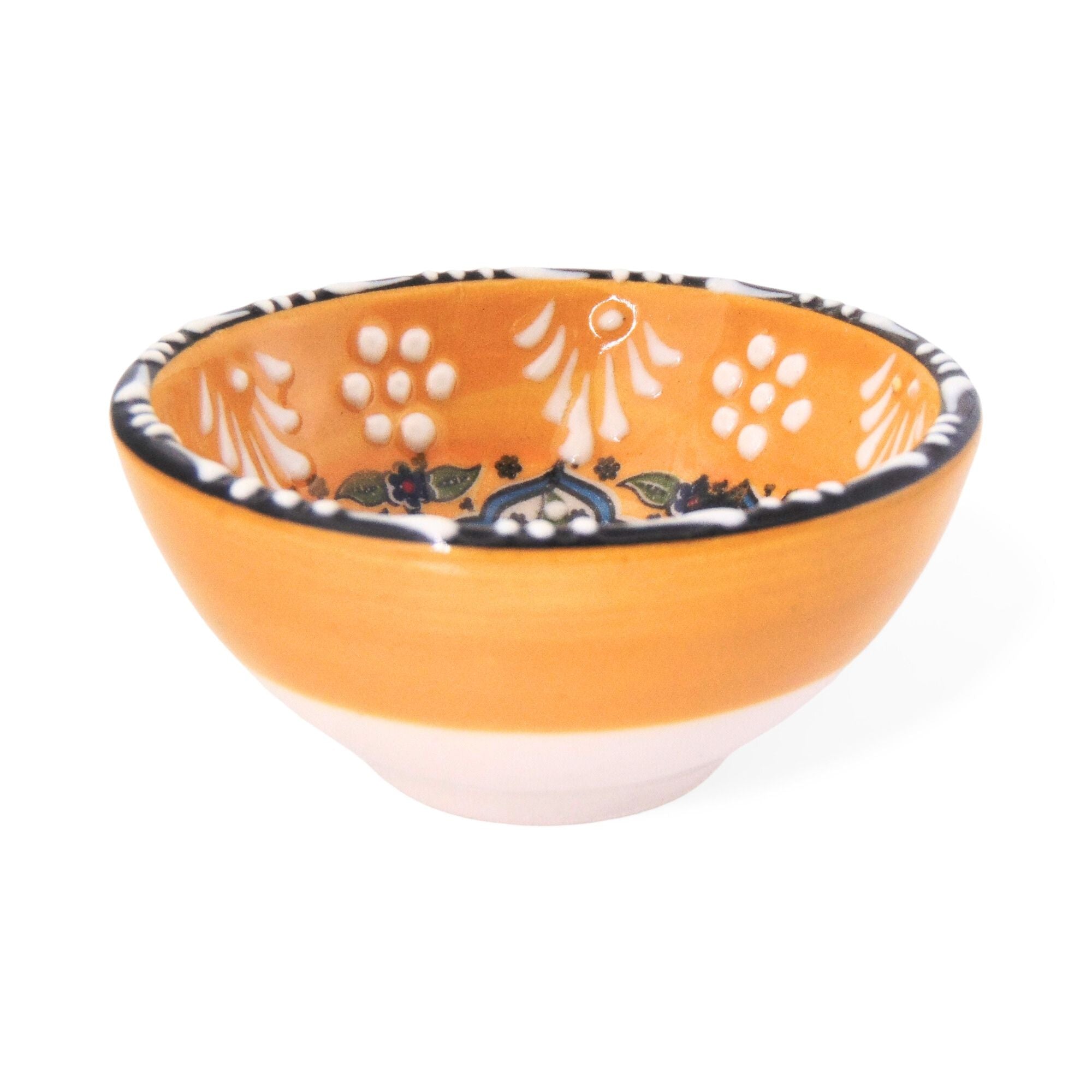 Ceramic Dip Bowl – Rochelle, Yellow Floral – 8cm