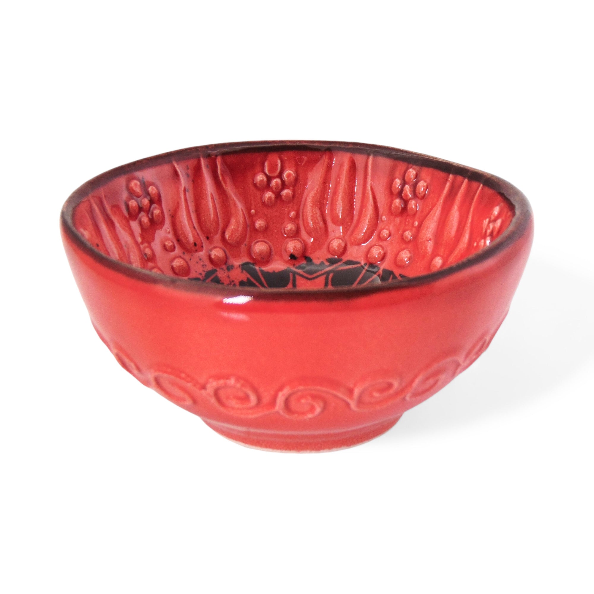 Ceramic Dip Bowl – Iznik, Red Stars – 8cm