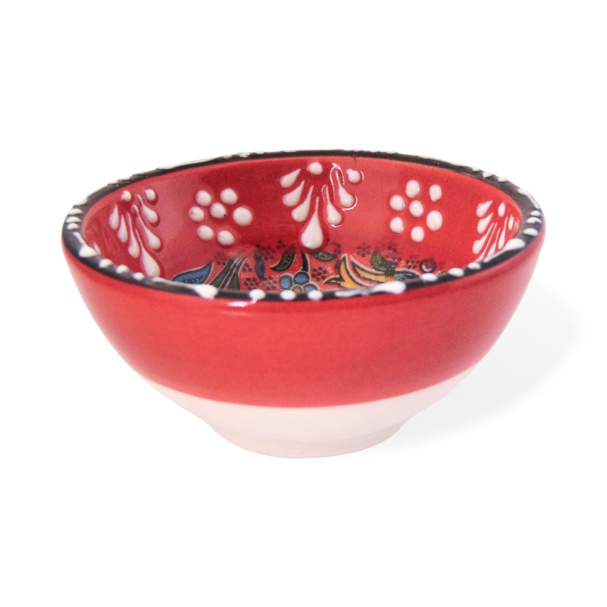 Ceramic Dip Bowl – Rochelle, Red Pomegranate – 8cm