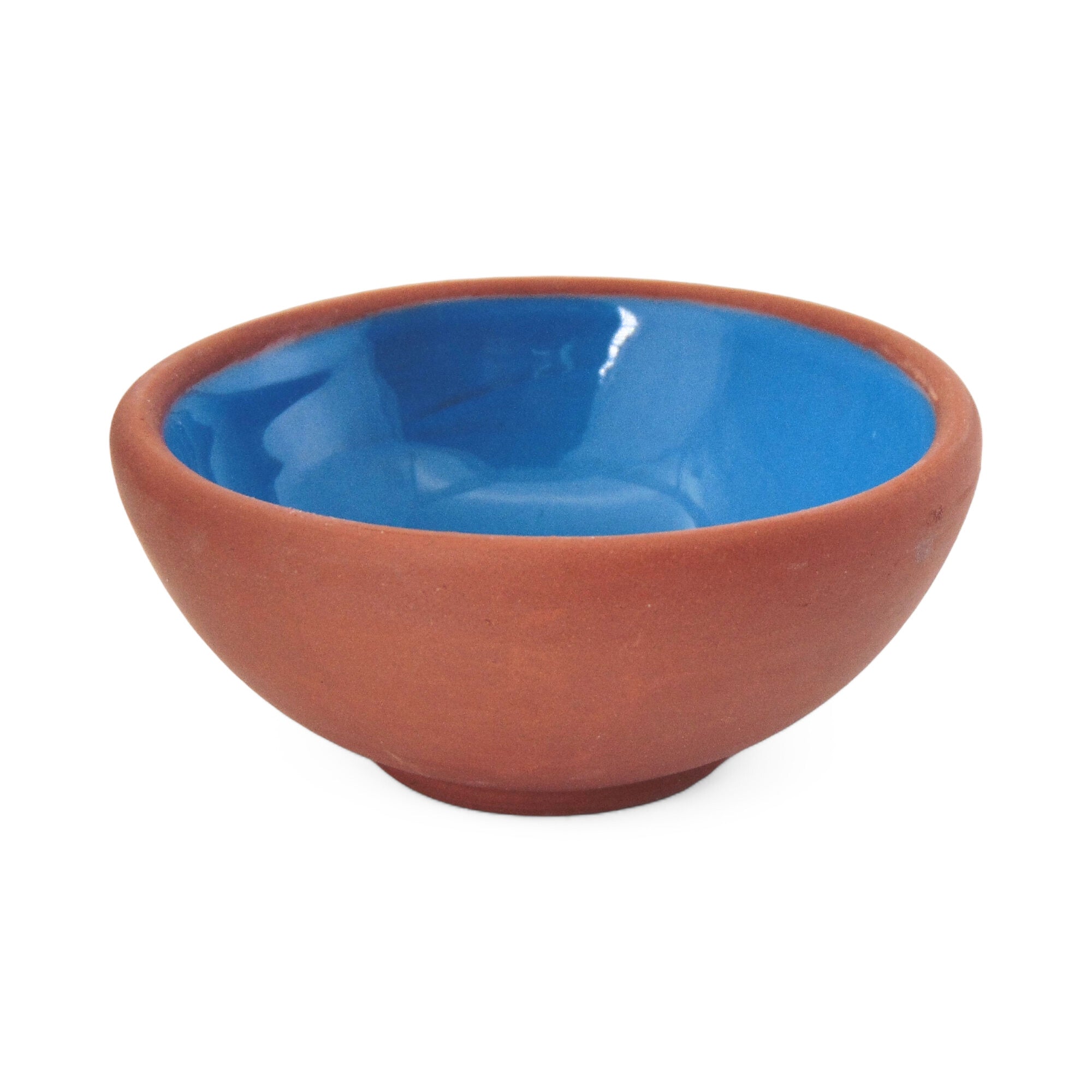 Terracotta Dip Bowl – Ruabon, Aegean Blue – 8cm