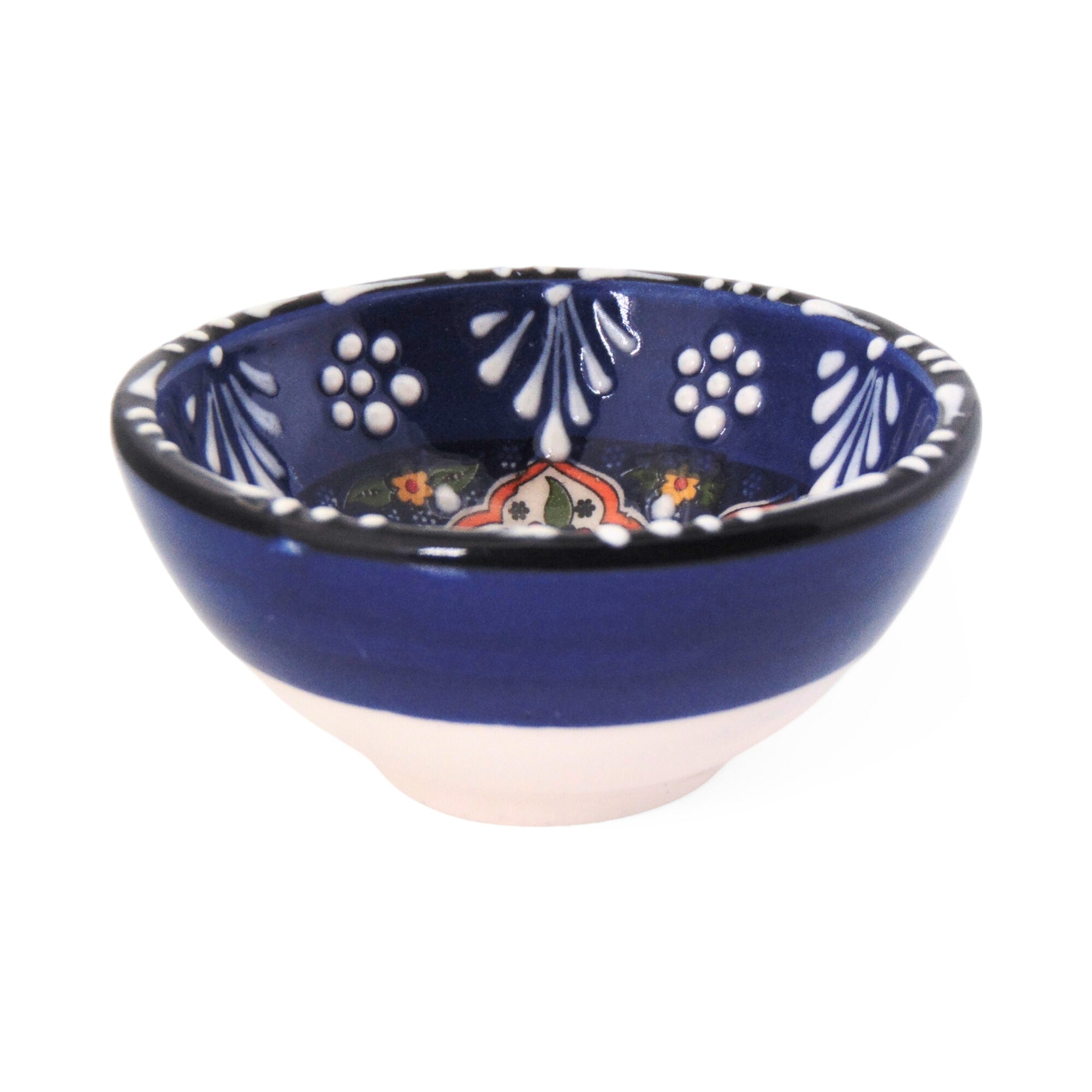 Ceramic Dip Bowl – Rochelle, Navy Floral – 8cm