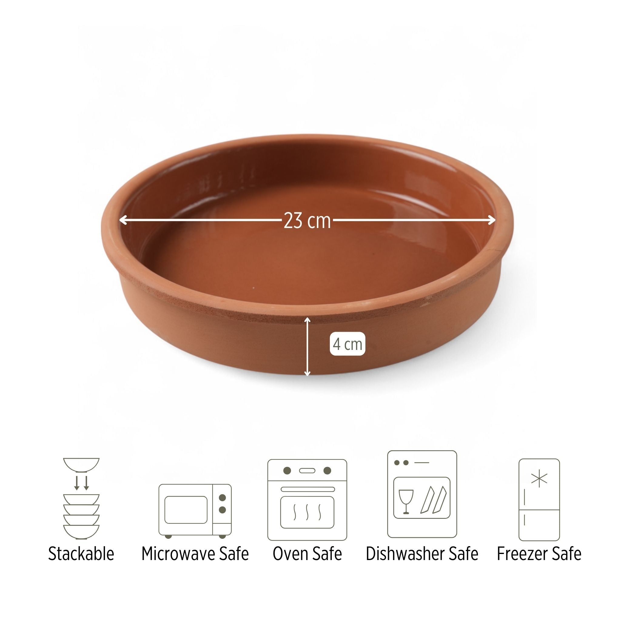 Terracotta Casserole Dishes – Ruabon, Earthy Red-Brown – 23cm