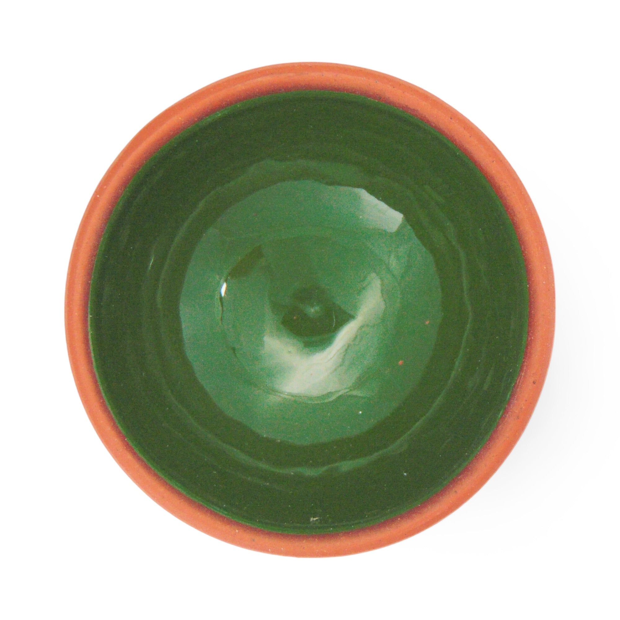 Terracotta Dip Bowl – Ruabon, Forest Green – 8cm