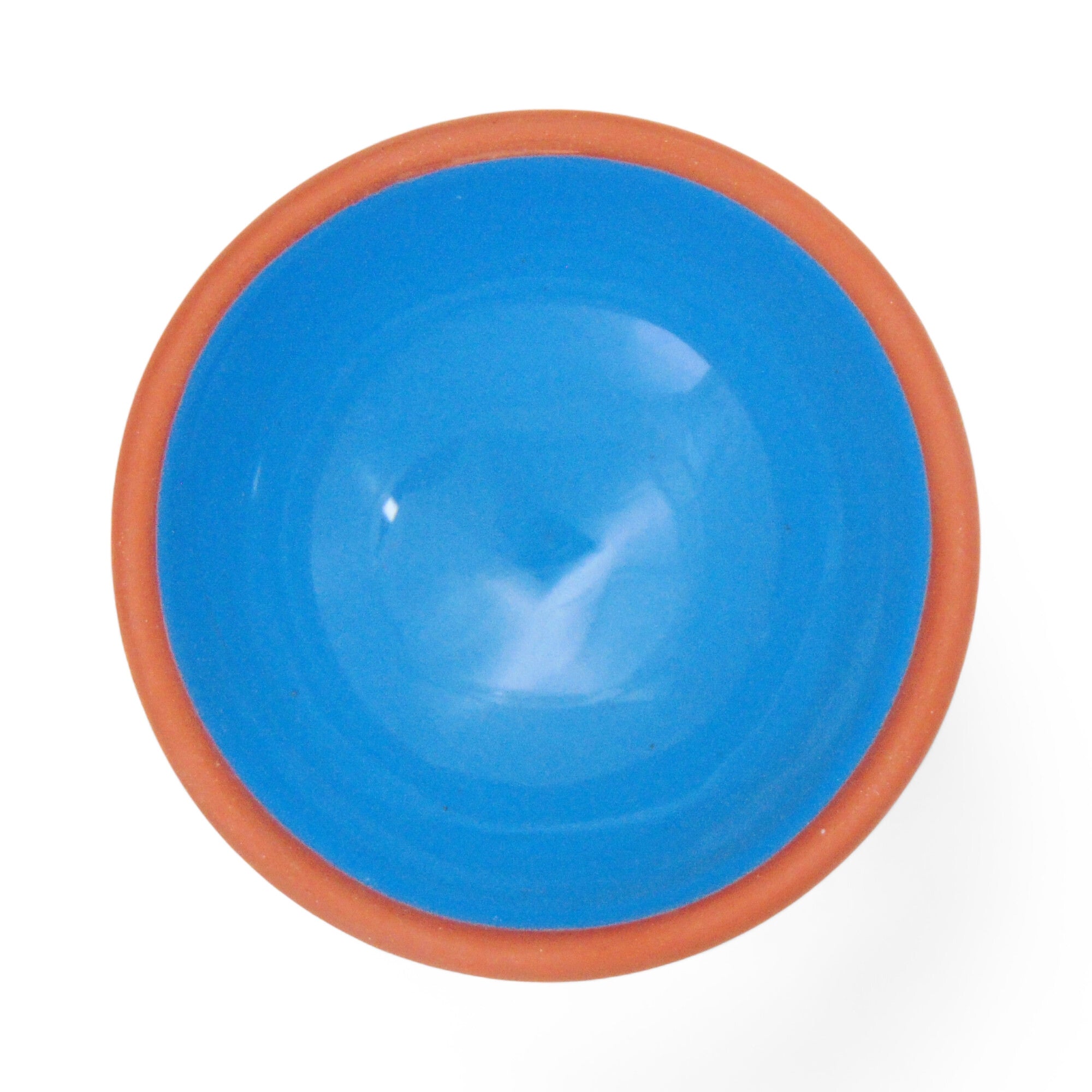 Terracotta Dip Bowl – Ruabon, Aegean Blue – 8cm