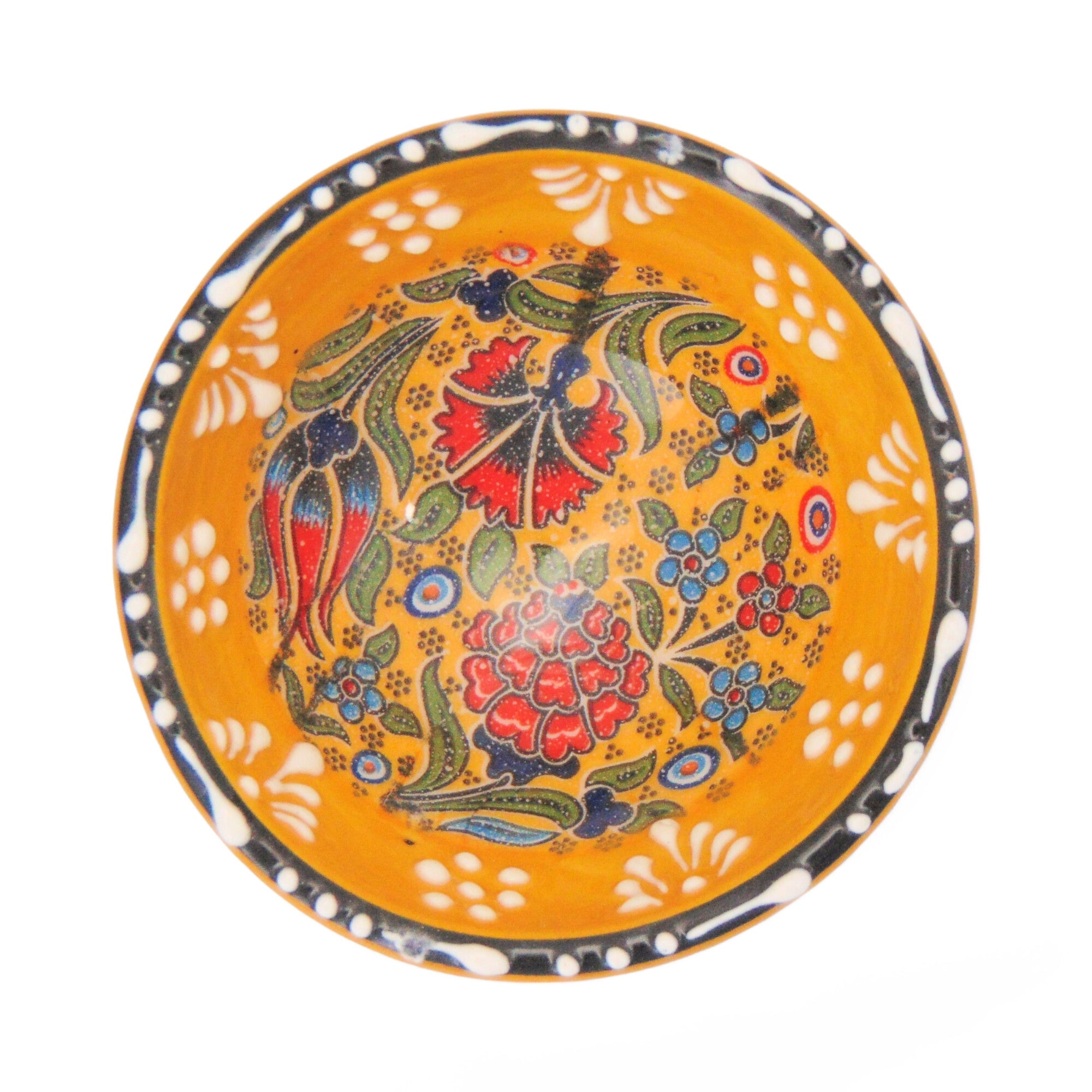 Ceramic Dip Bowl – Rochelle, Yellow Carnation – 8cm