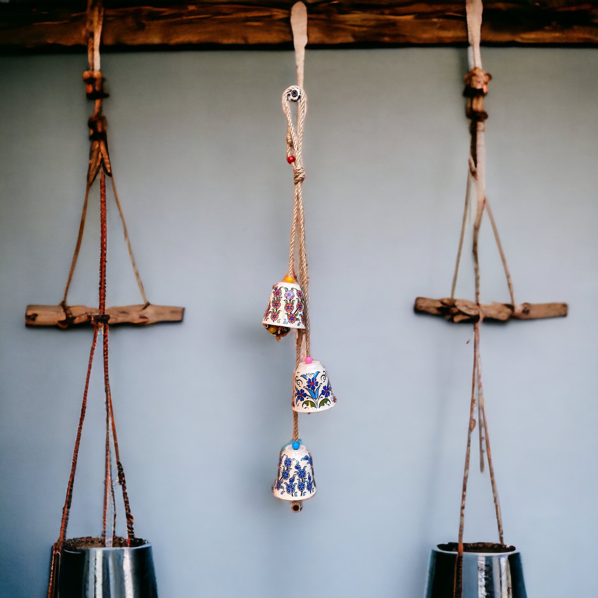 Ceramic Wall Decoration with Hanging Bell