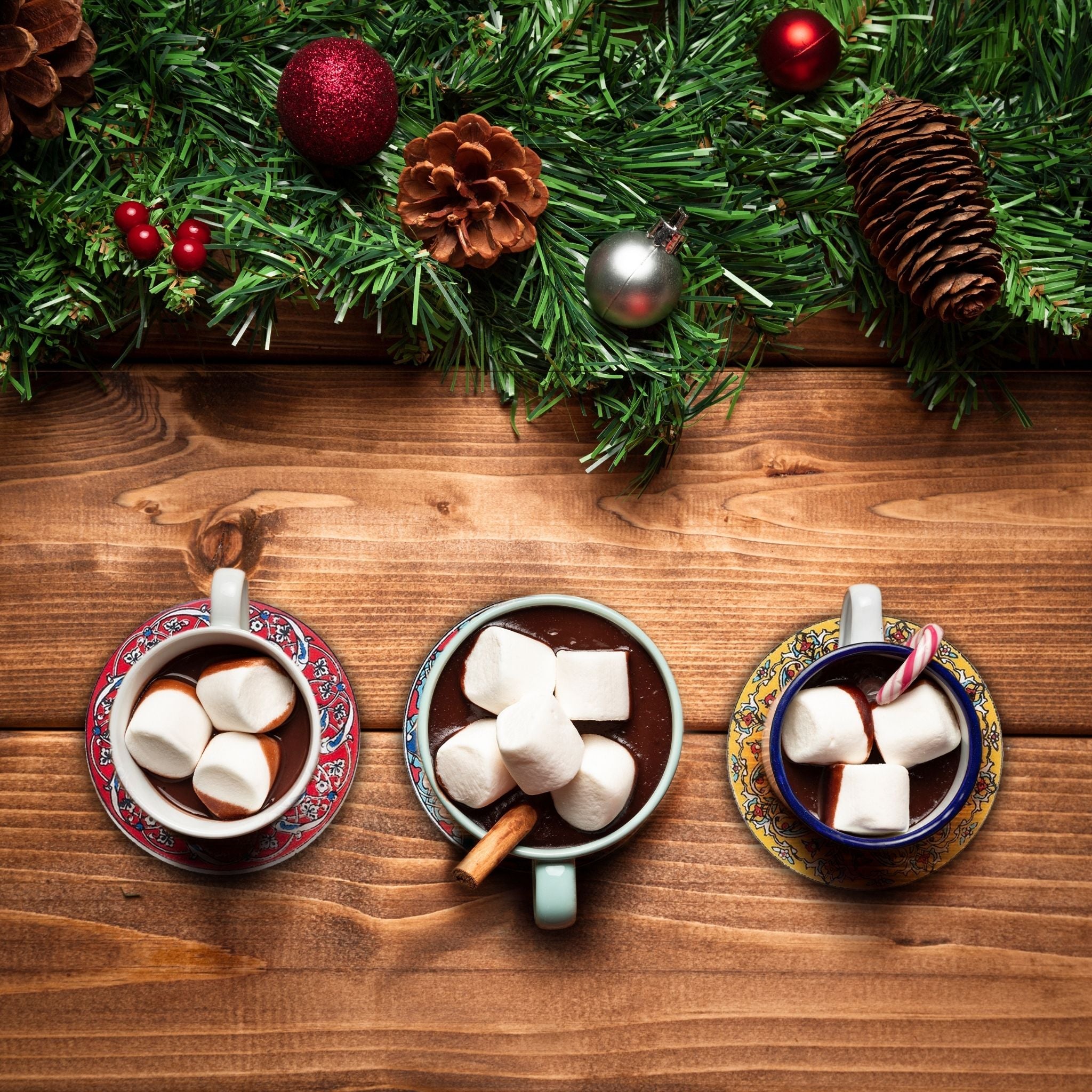 Ceramic Coasters – Iznik, Scarlet Bloom – 11cm