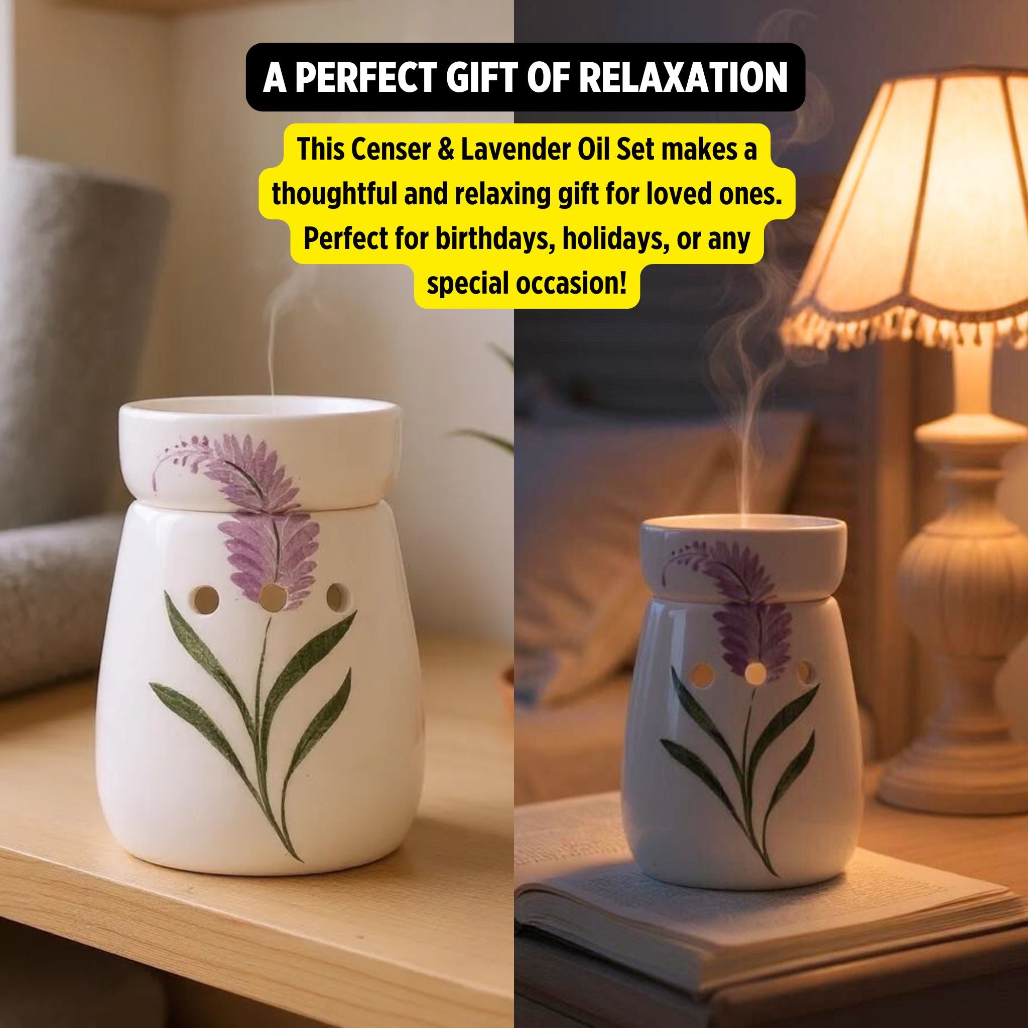Handmade Ceramic Essential Oil Burner & Aromatherapy Censer