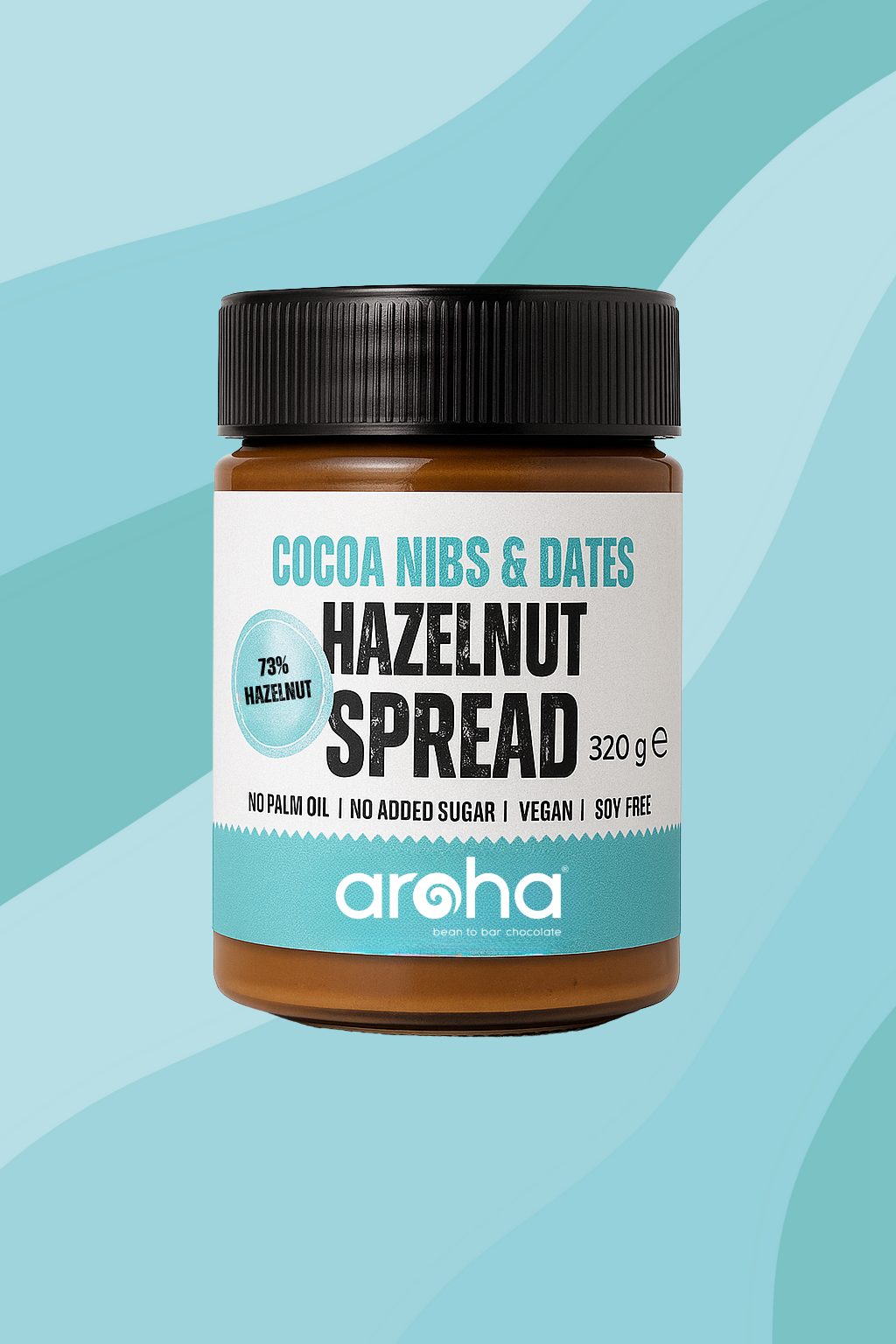 Aroha Cocoa Nib Hazelnut Spread 73% Hazelnut, 320 gr
