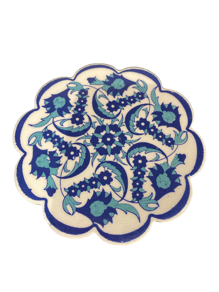 Ceramic Coaster Maya Navy 11 cm
