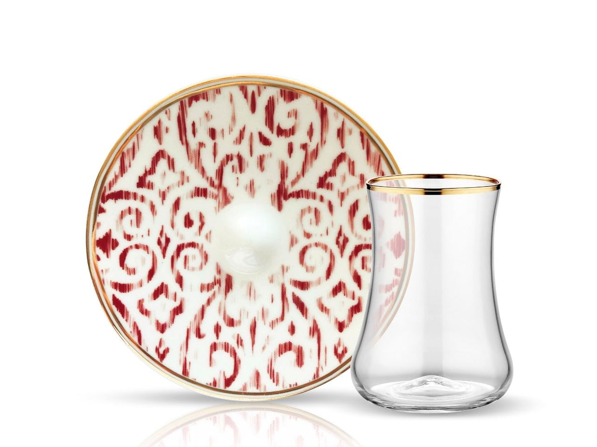 Dervish Nomad Red Tea Glass and Saucer