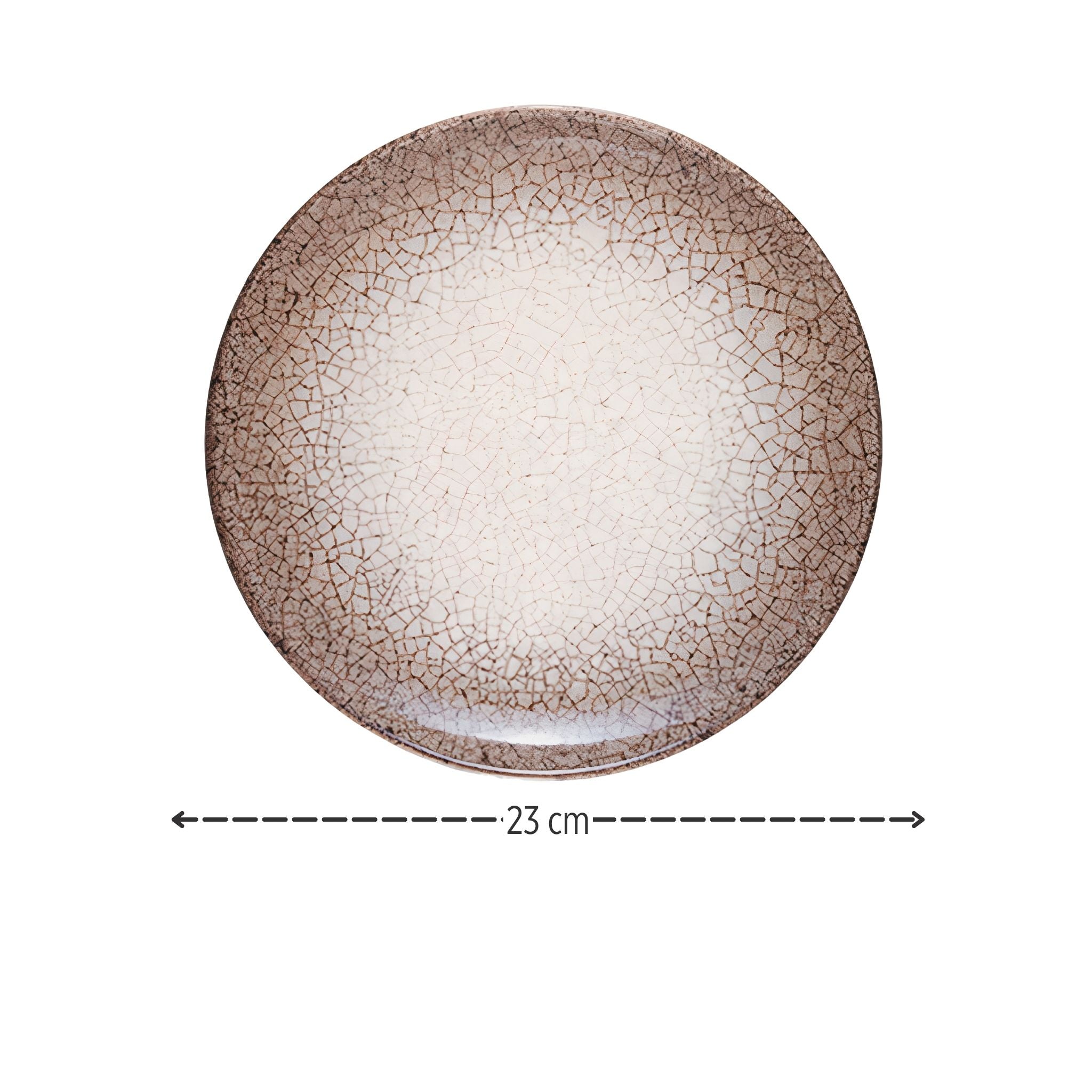 Porcelain Side Plate - Tresco Series, Brown - 23cm Diameter