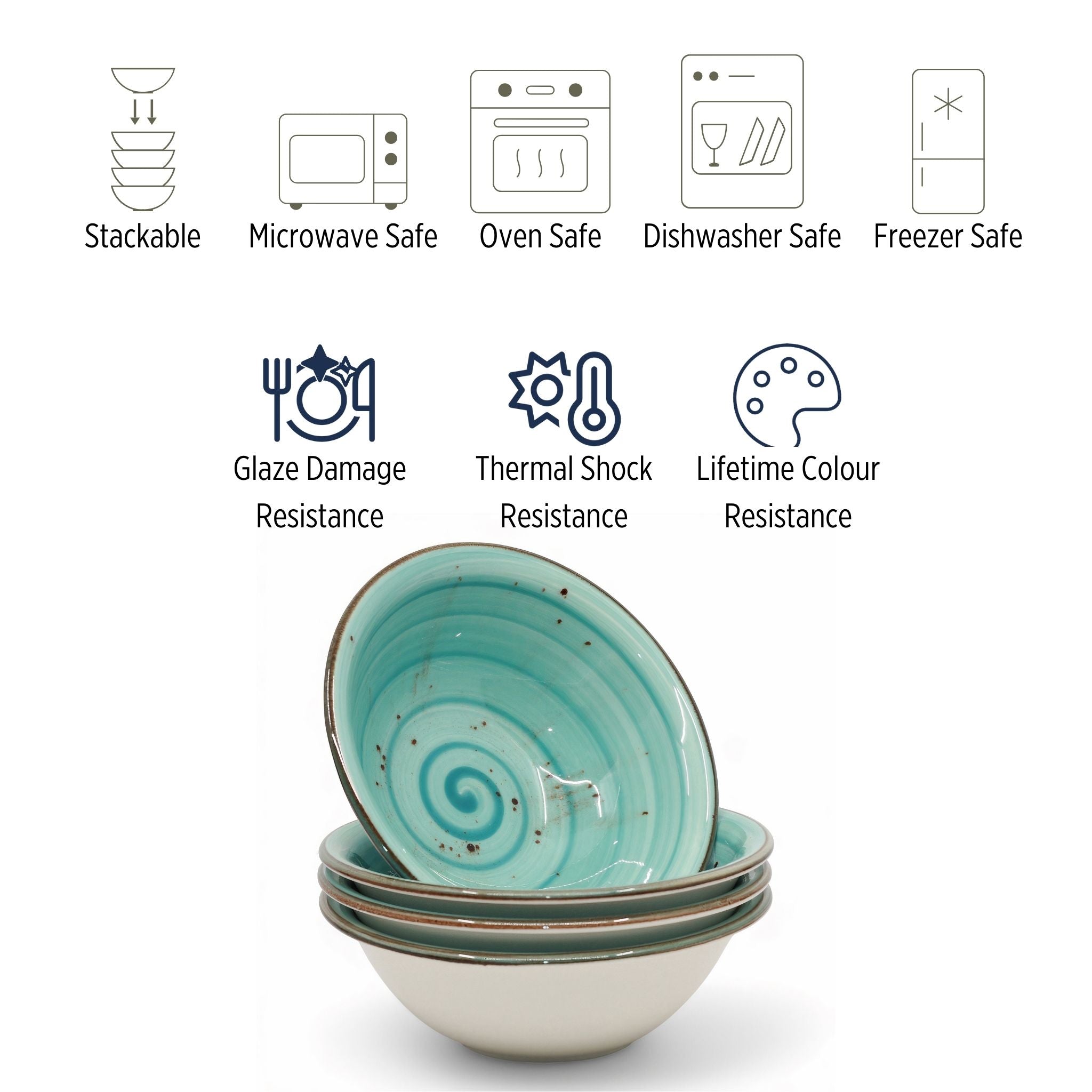 Porcelain Soup&Cereal Bowl – Morar, Sea Green – 18cm