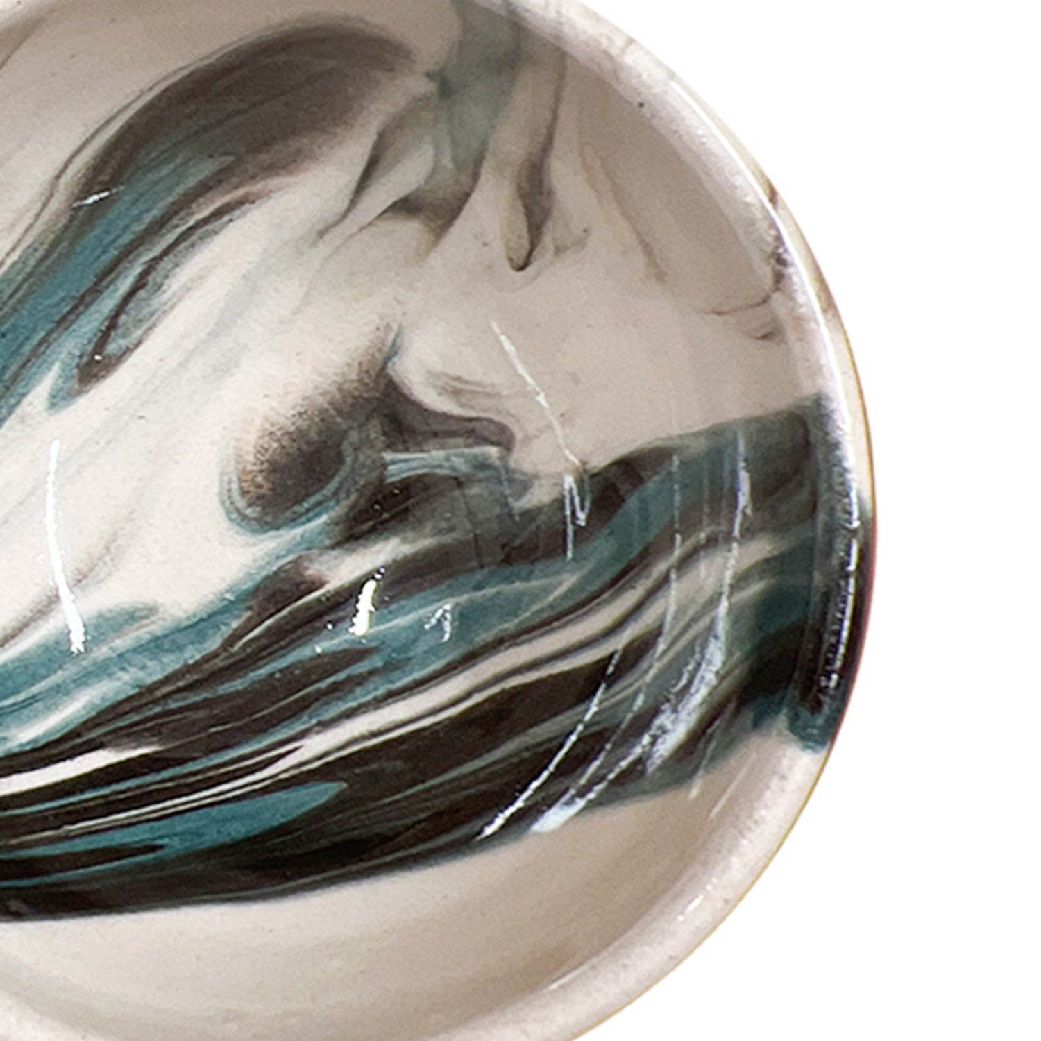 Ceramic Dip Bowl - Colonsay | Mocha, Green Marble - 8cm x 5cm Depth
