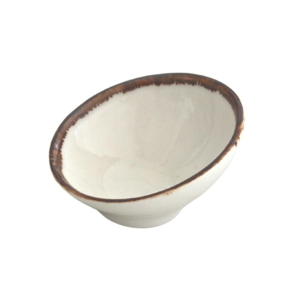 Porcelain Snack&Dip Bowl Mussel White Fringed 6cm
