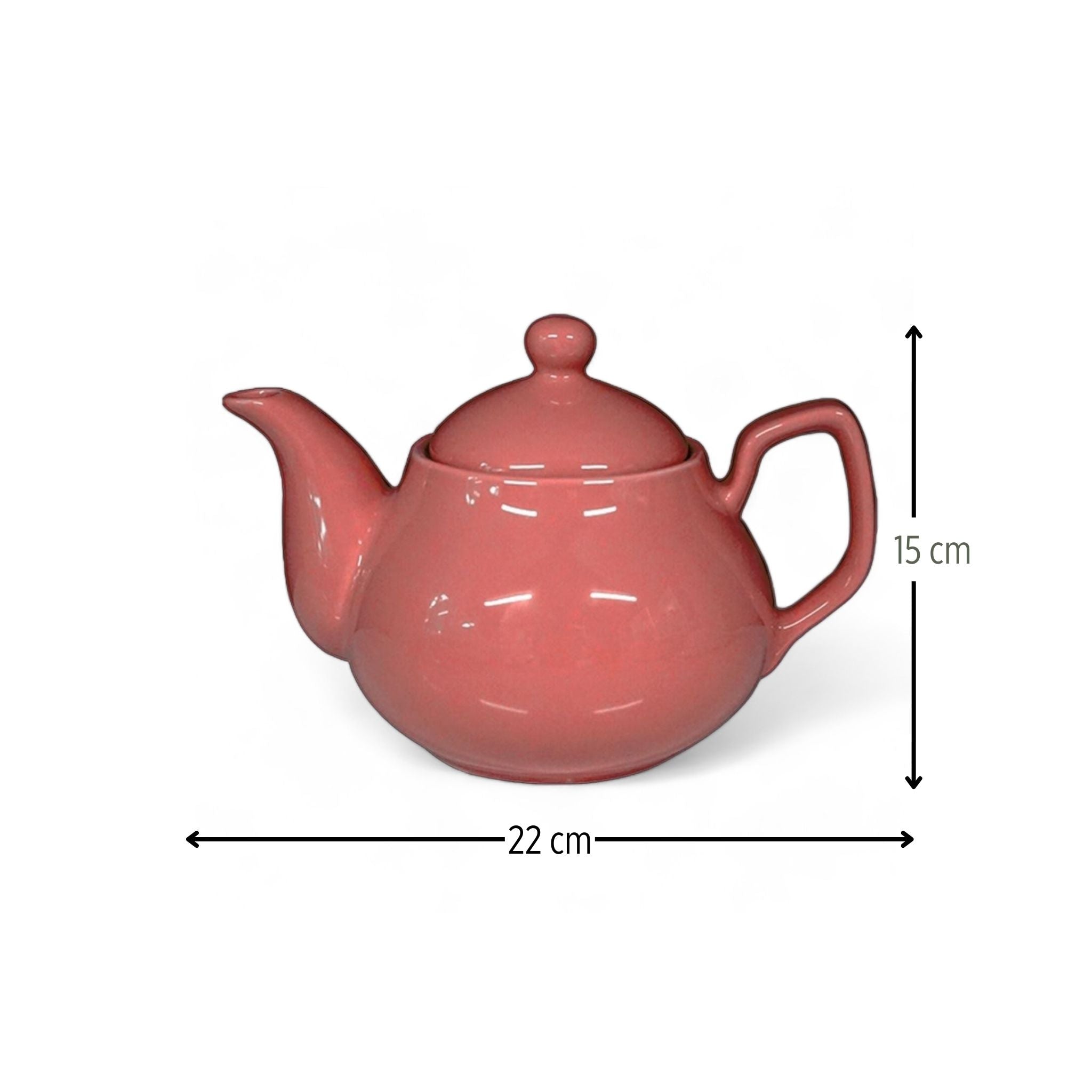 Porcelain Tea Pots - Portland, Rosewood and Coral Pink