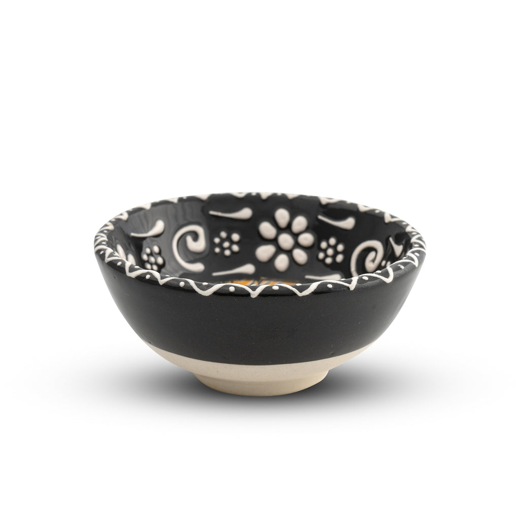 Handmade Ceramic Bowl Mexican Black 8cm