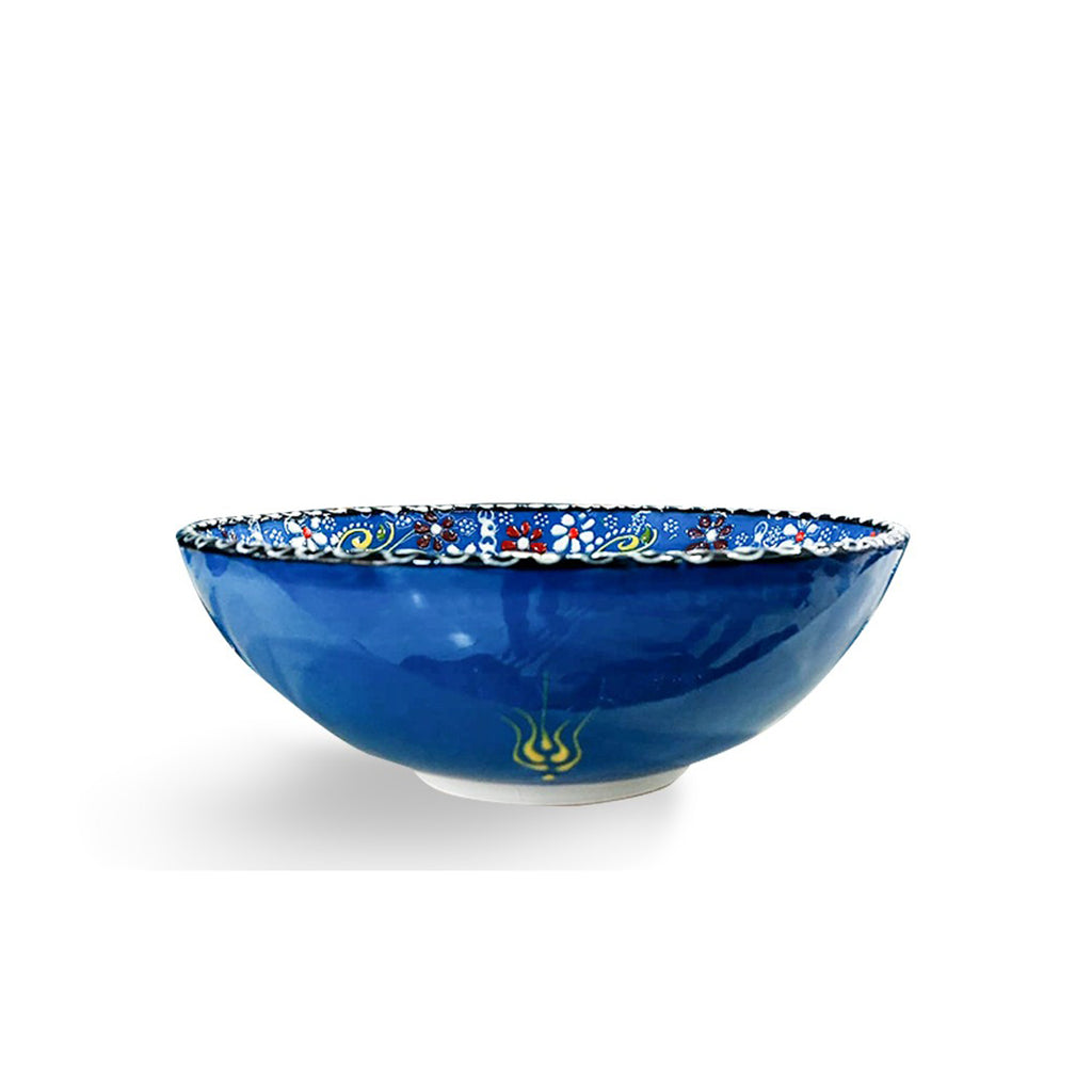 Handmade Ceramic Bowl Mexican Blue to Navy Blue 21cm