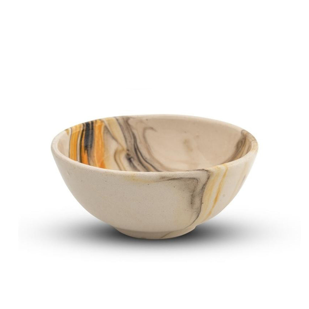 Handmade Ceramic Bowl Mocha Yellow&Brown 8cm