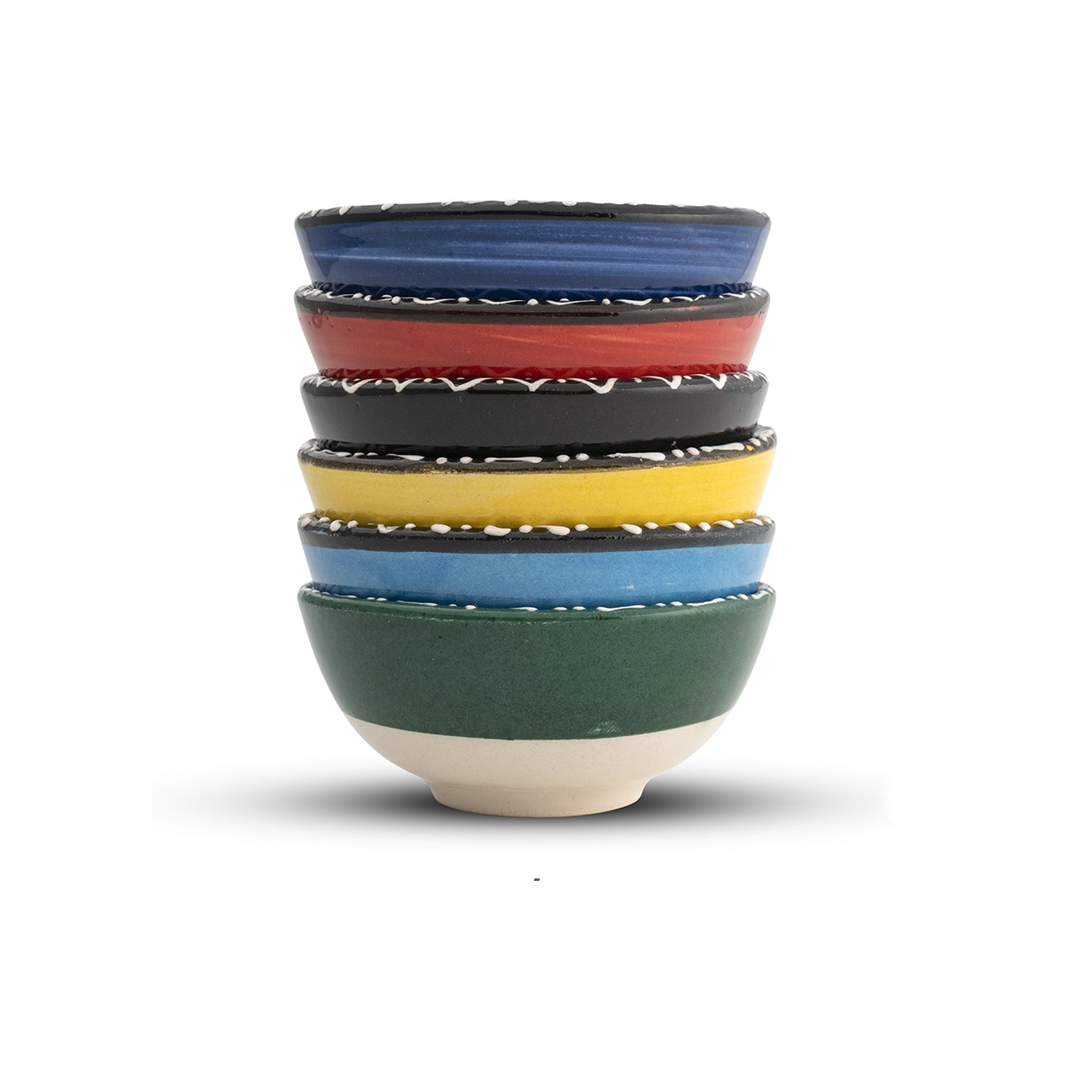 Set of 6 Ceramic Dip Bowls – Rochelle, Summer Bloom – 8cm