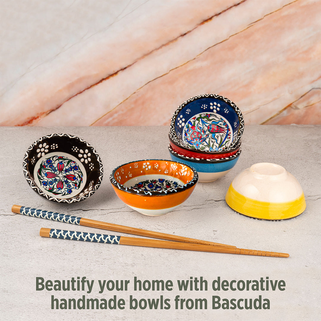 Set of 6 Ceramic Dip Bowls – Rochelle, Rochelle Bloom – 8cm