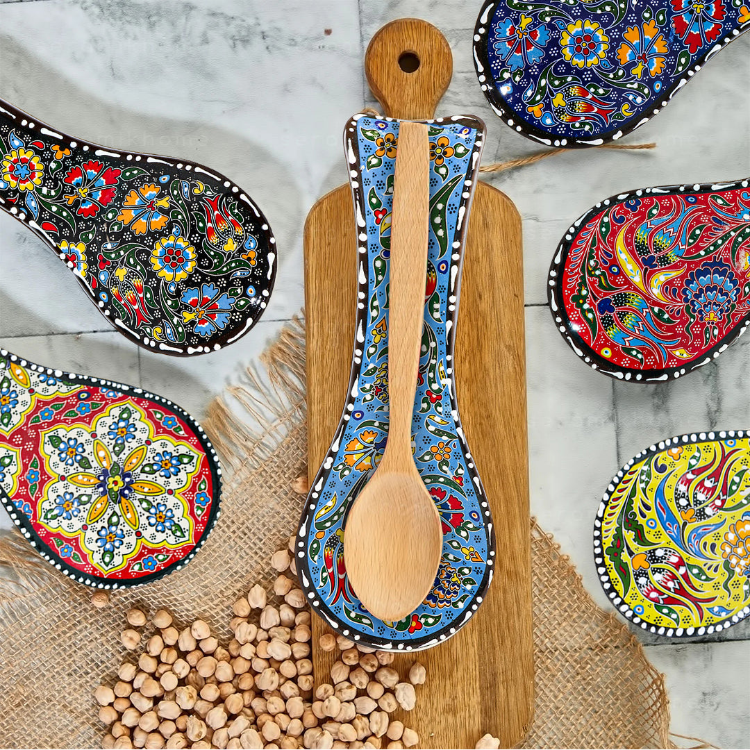 Ceramic Spoon Rest – Iznik, Blue Tulip – 24x5cm
