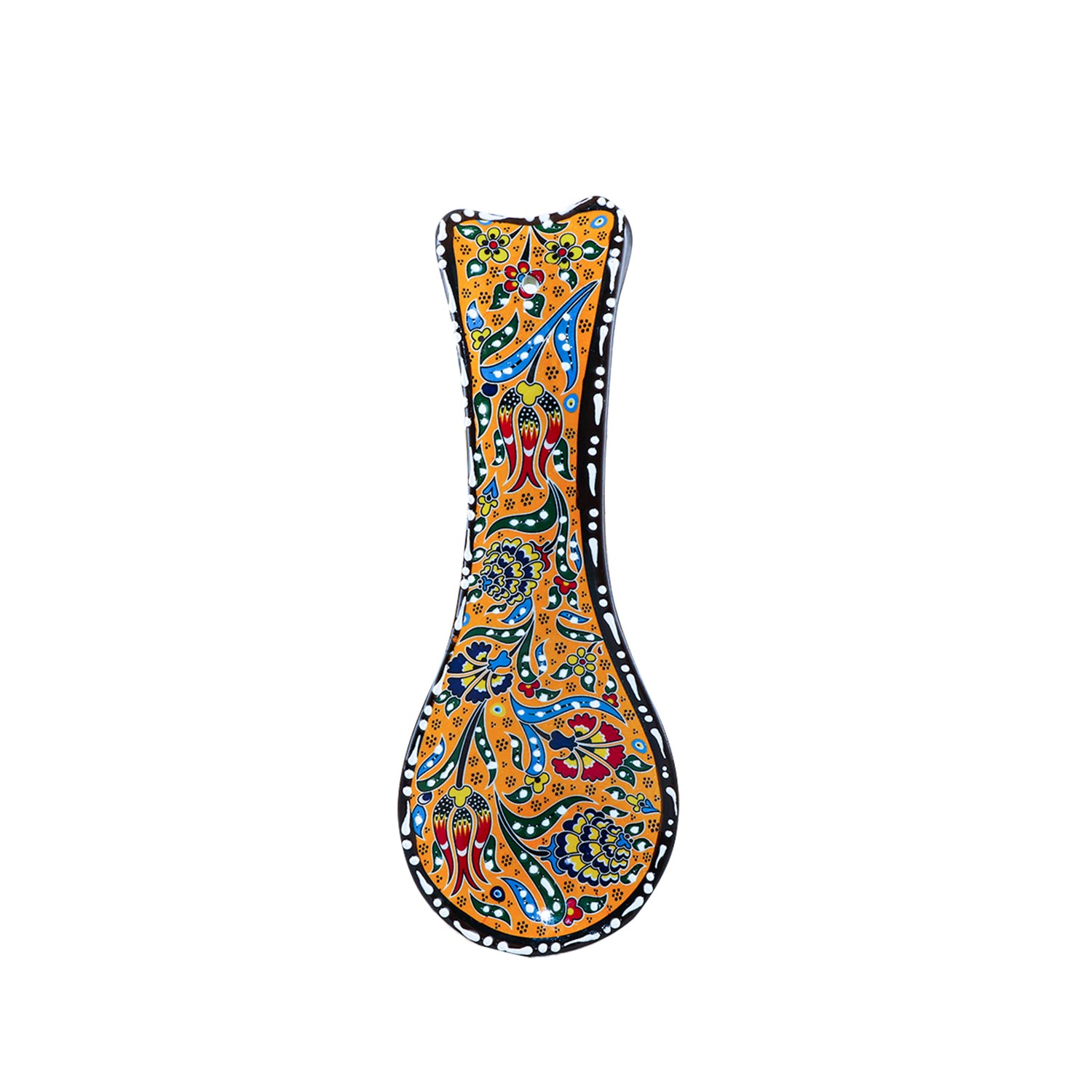 Ceramic Spoon Rest – Iznik, Yellow Tulip – 24x5cm