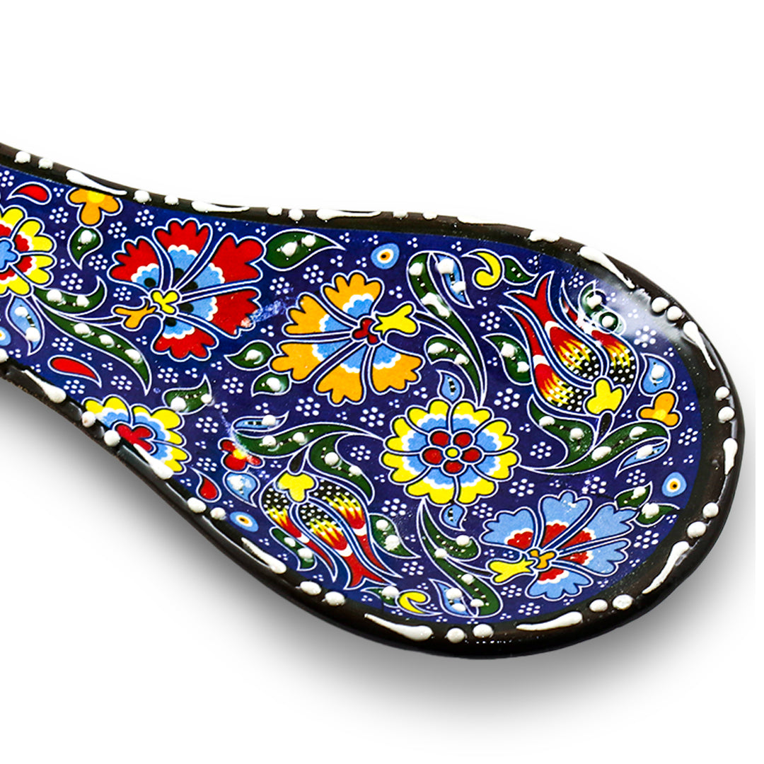 Ceramic Spoon Rest – Iznik, Navy Tulip – 24x5cm
