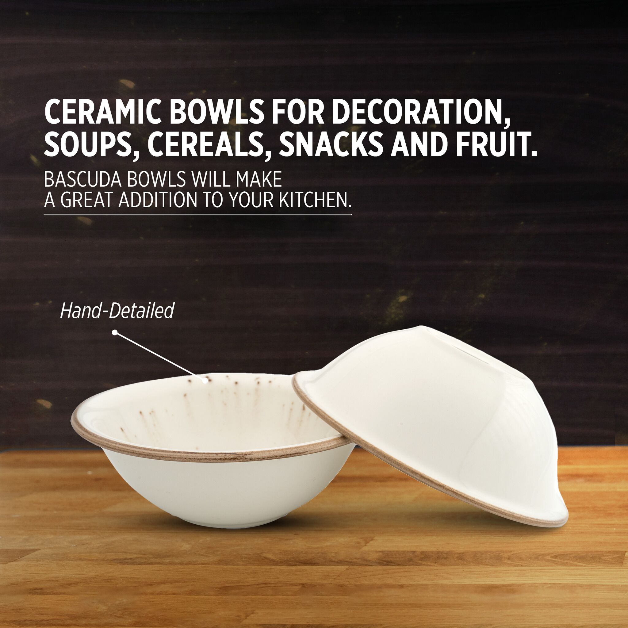 Set of 4 Porcelain Soup&Cereal Bowls – Morar, Sandstone – 18cm