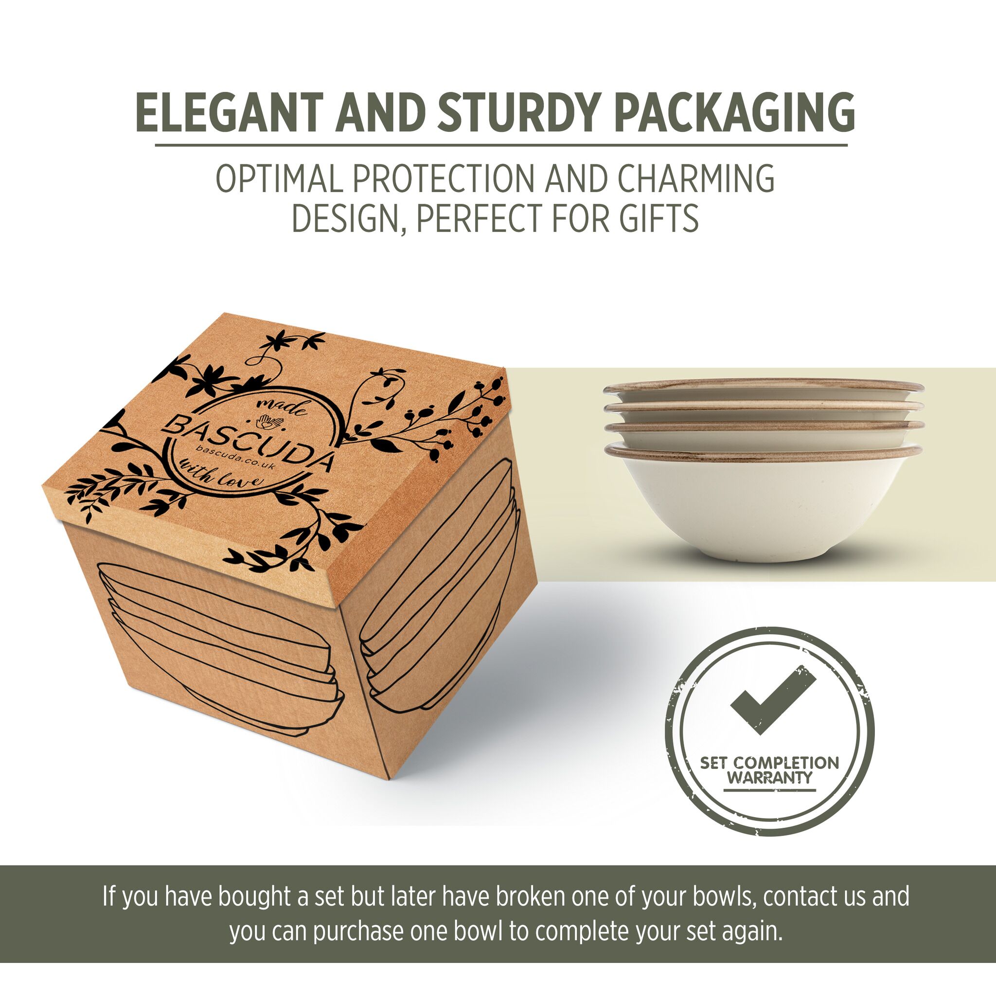 Set of 4 Porcelain Soup&Cereal Bowls – Morar, Sandstone – 18cm