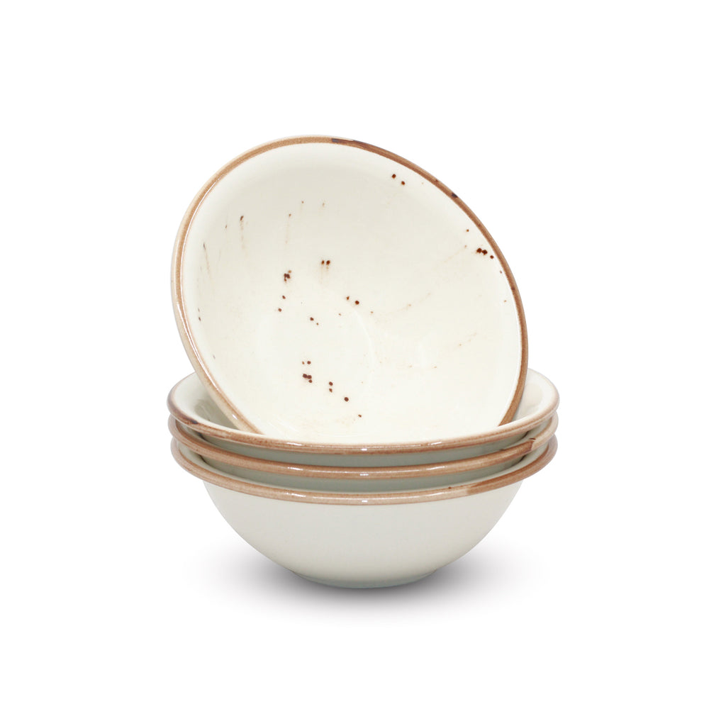 Porcelain Soup-Cereal Bowls Set of 4 Pebble Marble White 18cm