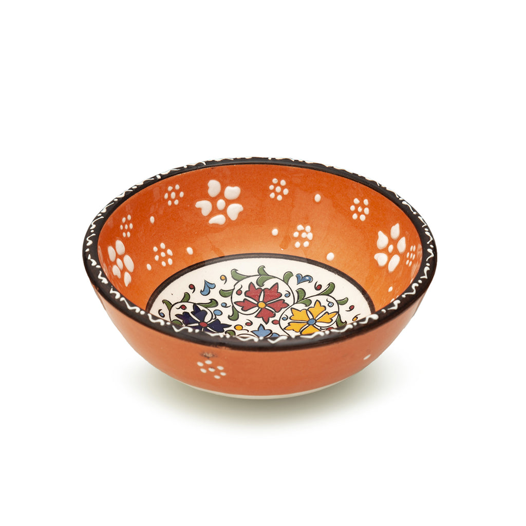 Handmade Ceramic Bowl Mexican Orange 12cm