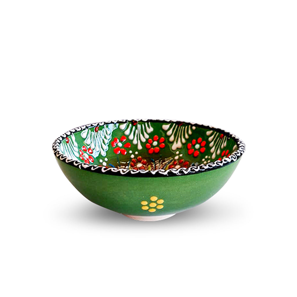 Handmade Ceramic Bowl Mexican Green 12cm