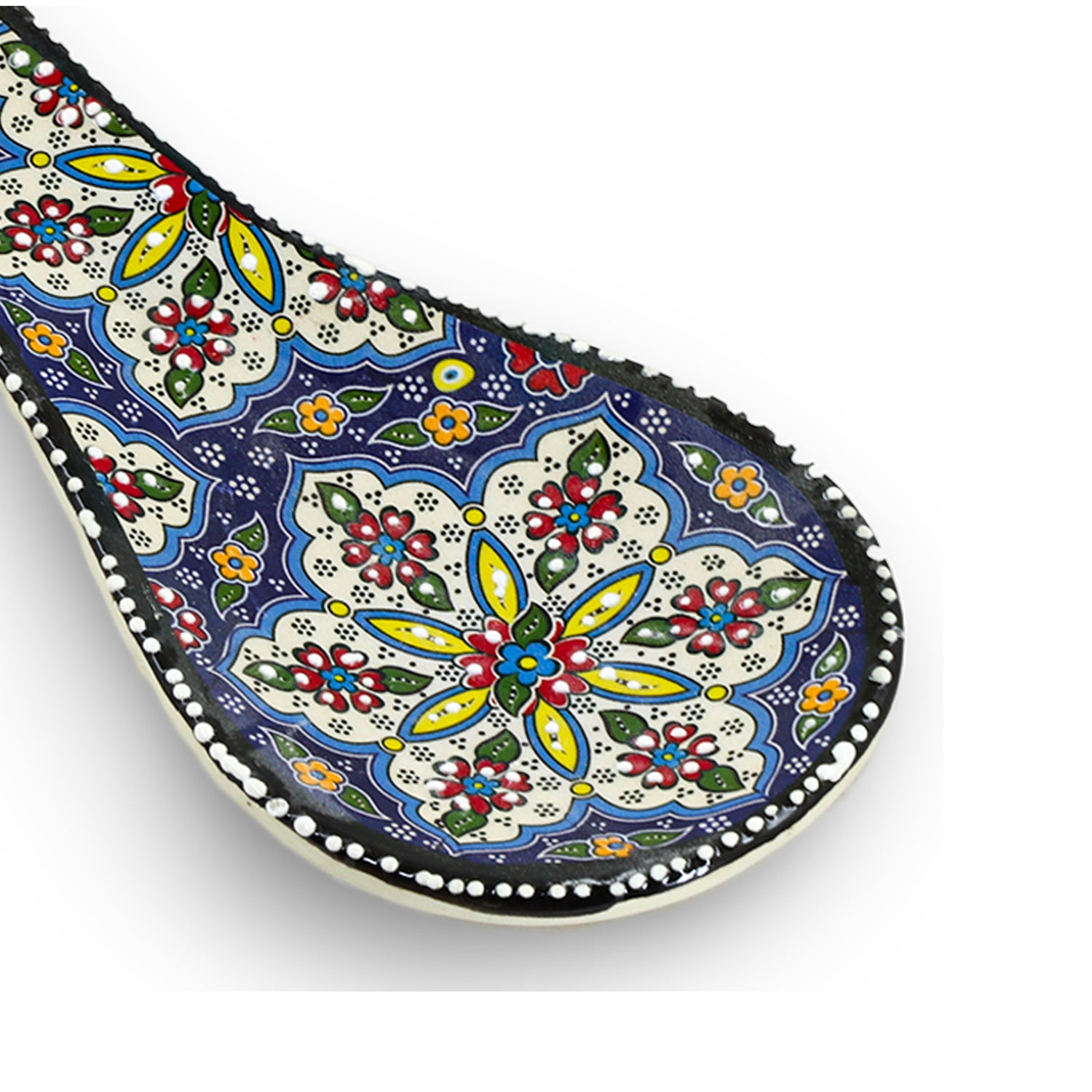 Ceramic Spoon Rest – Iznik, Navy Floral Star – 24x5cm