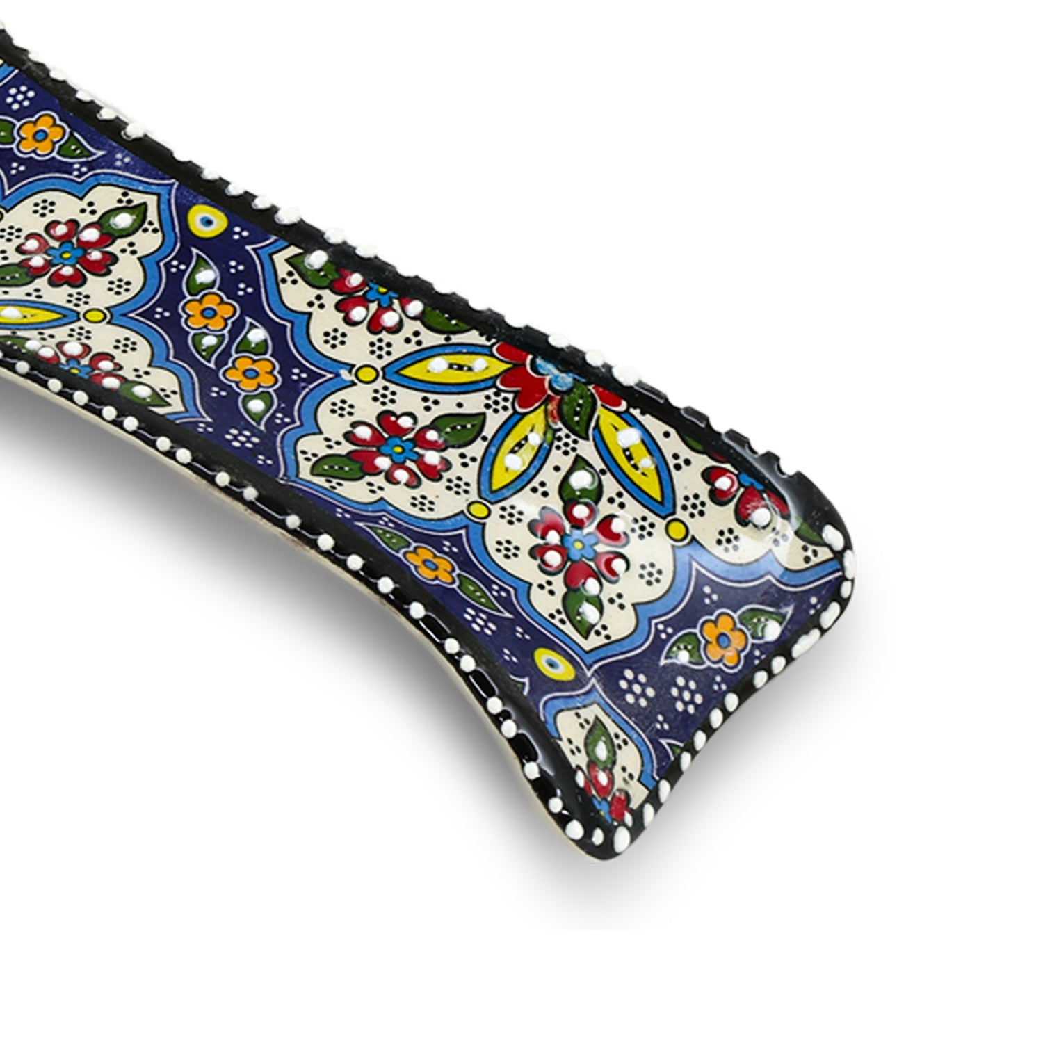 Ceramic Spoon Rest – Iznik, Navy Floral Star – 24x5cm