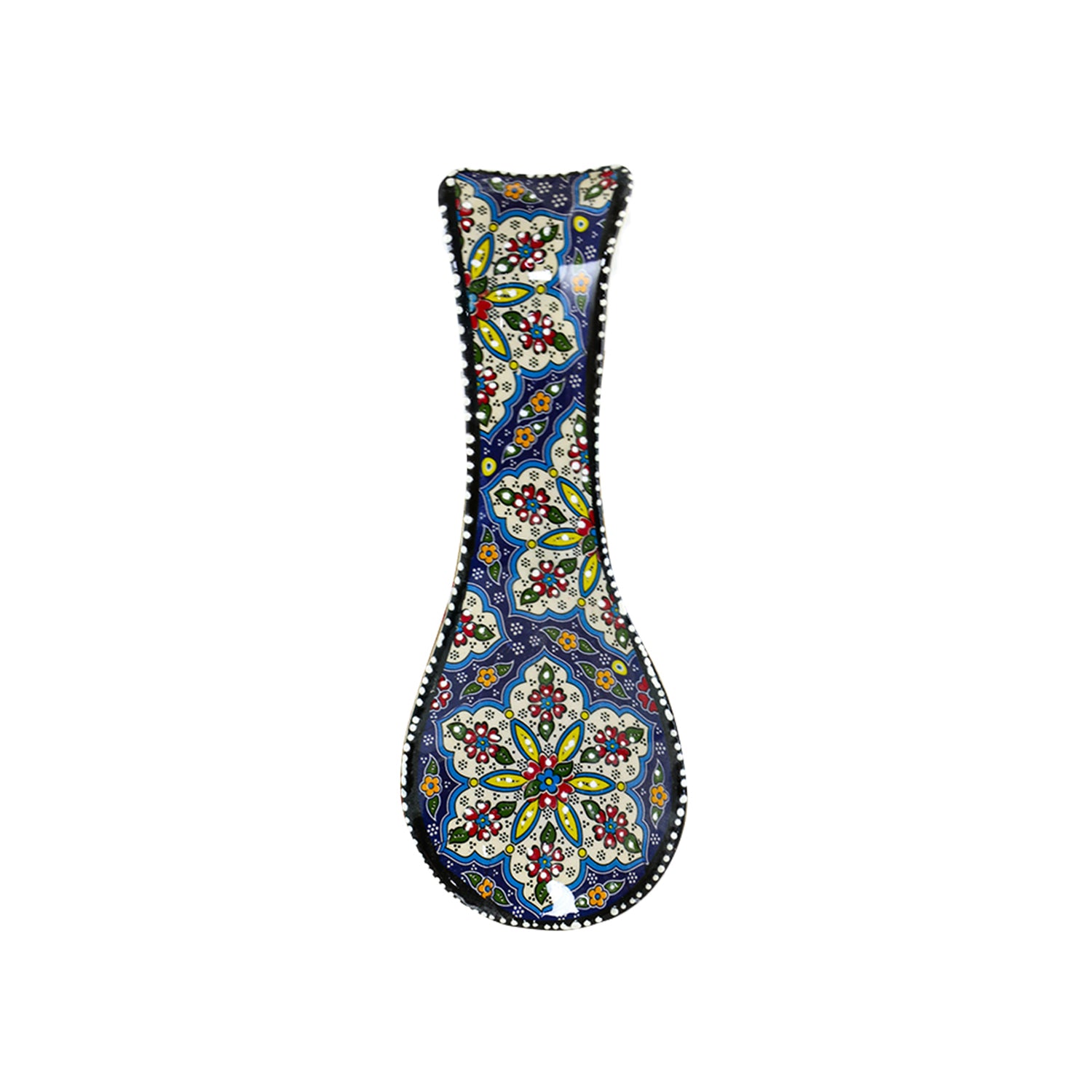 Ceramic Spoon Rest – Iznik, Navy Floral Star – 24x5cm