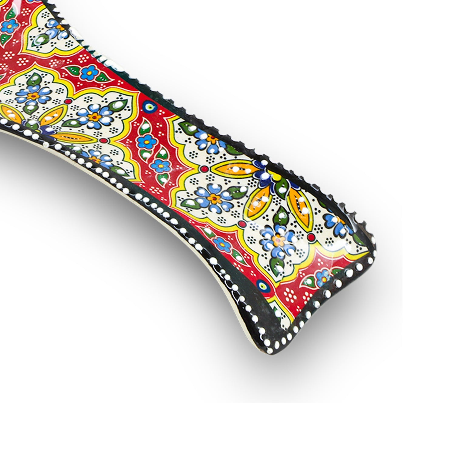 Ceramic Spoon Rest – Iznik, Red Floral Star – 24x5cm
