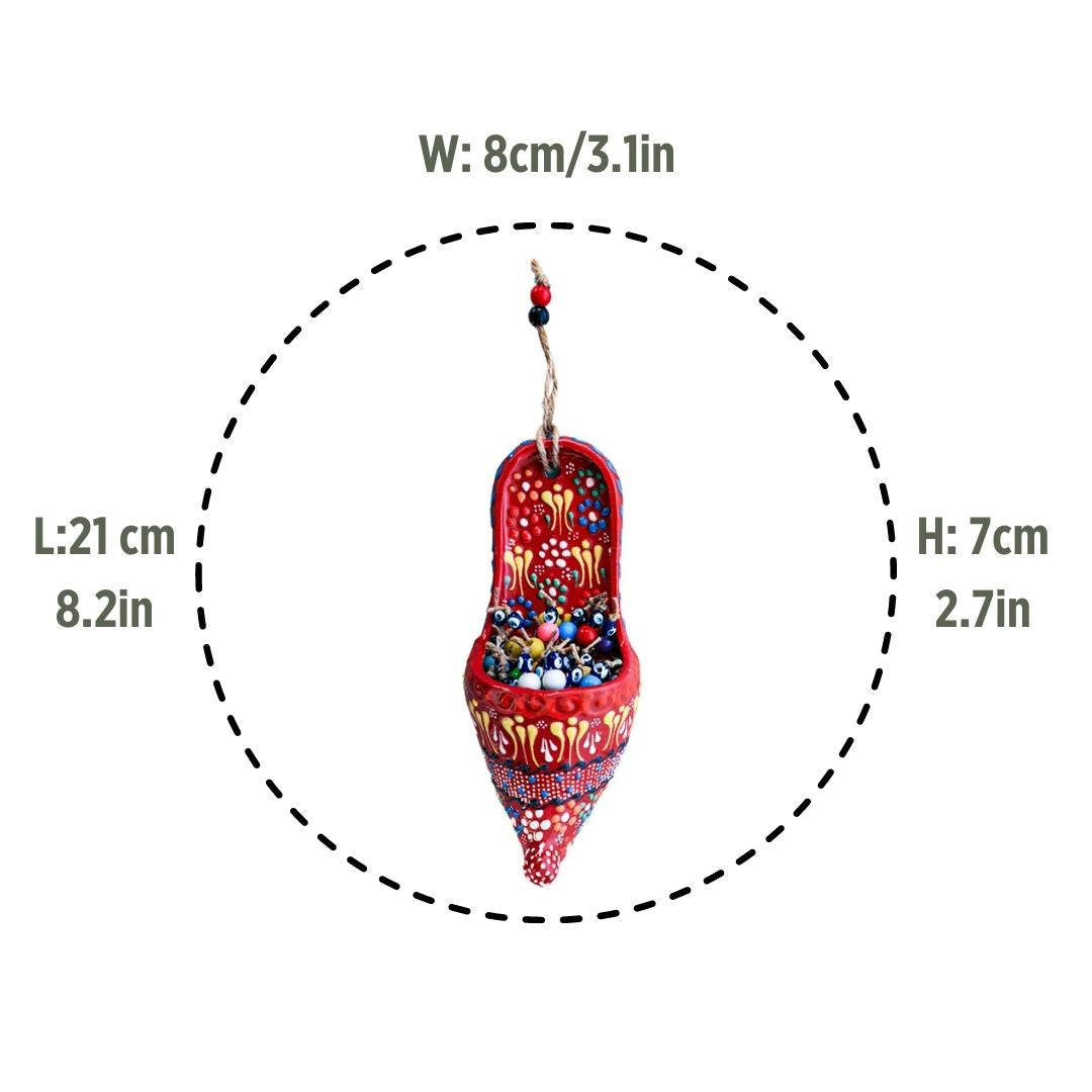 Handmade Ceramic Wall Decoration Slipper Red