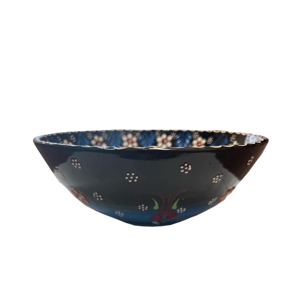 Handmade Ceramic Bowl Mexican Navy to Blue 21cm
