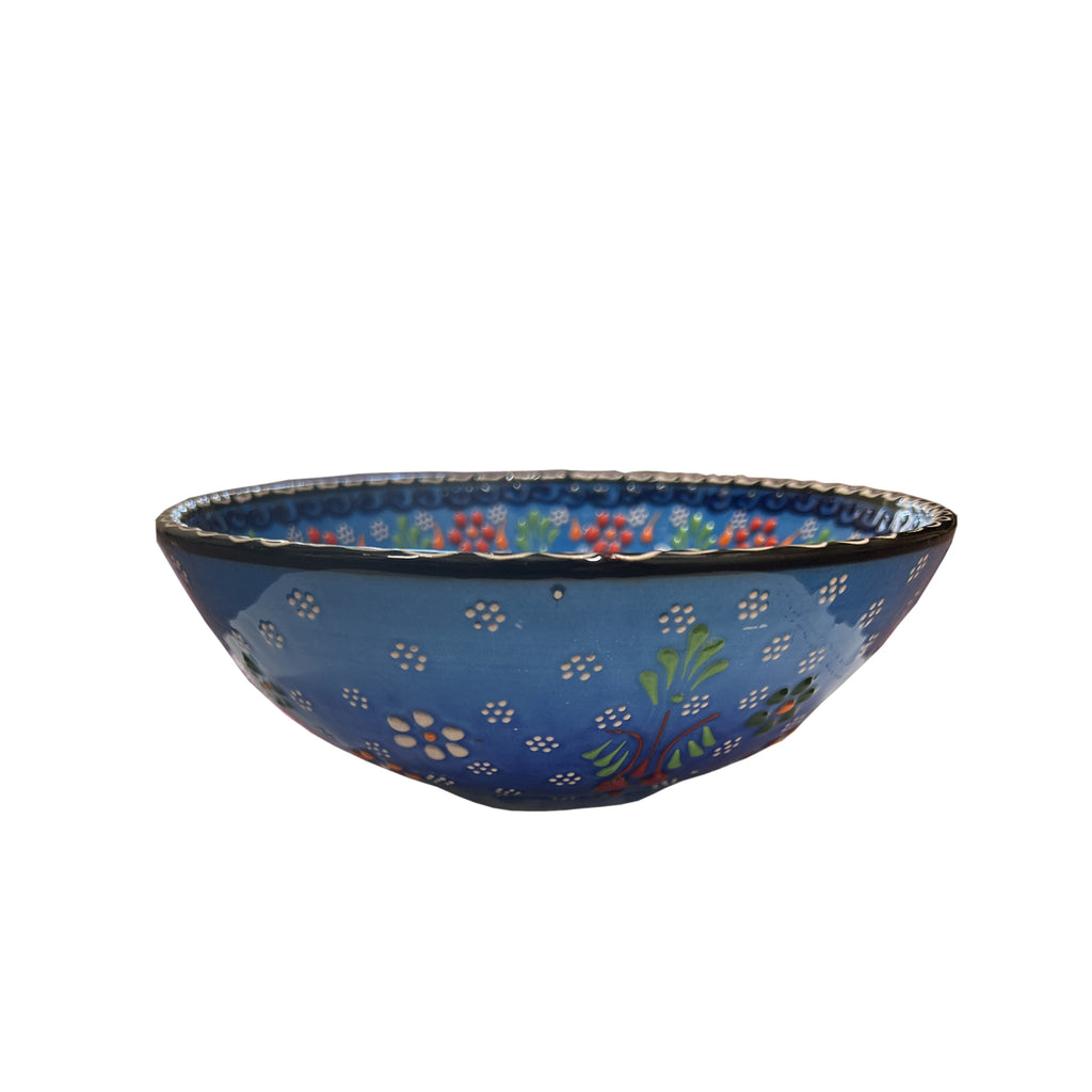 Handmade Ceramic Bowl Mexican Blue to Navy 21cm