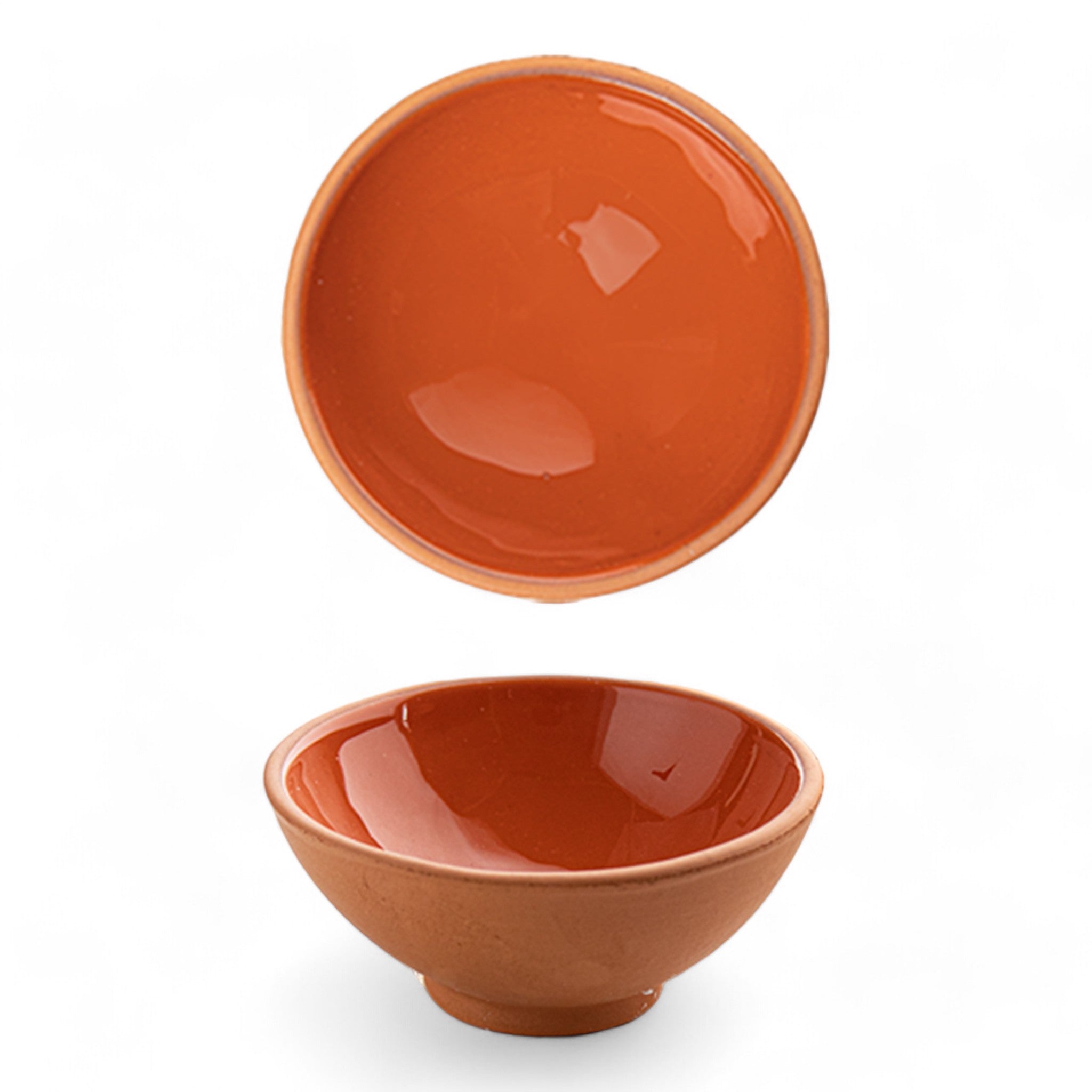 Terracotta Dip Bowl – Ruabon, Burnt Orange – 8cm