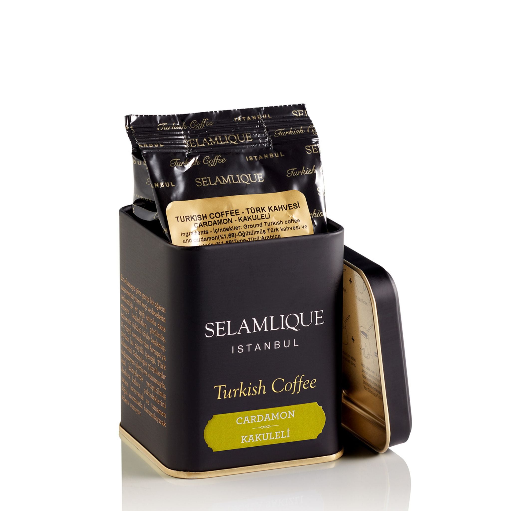 Selamlique Cardamom Flavoured Ground Turkish Coffee – 125g Box