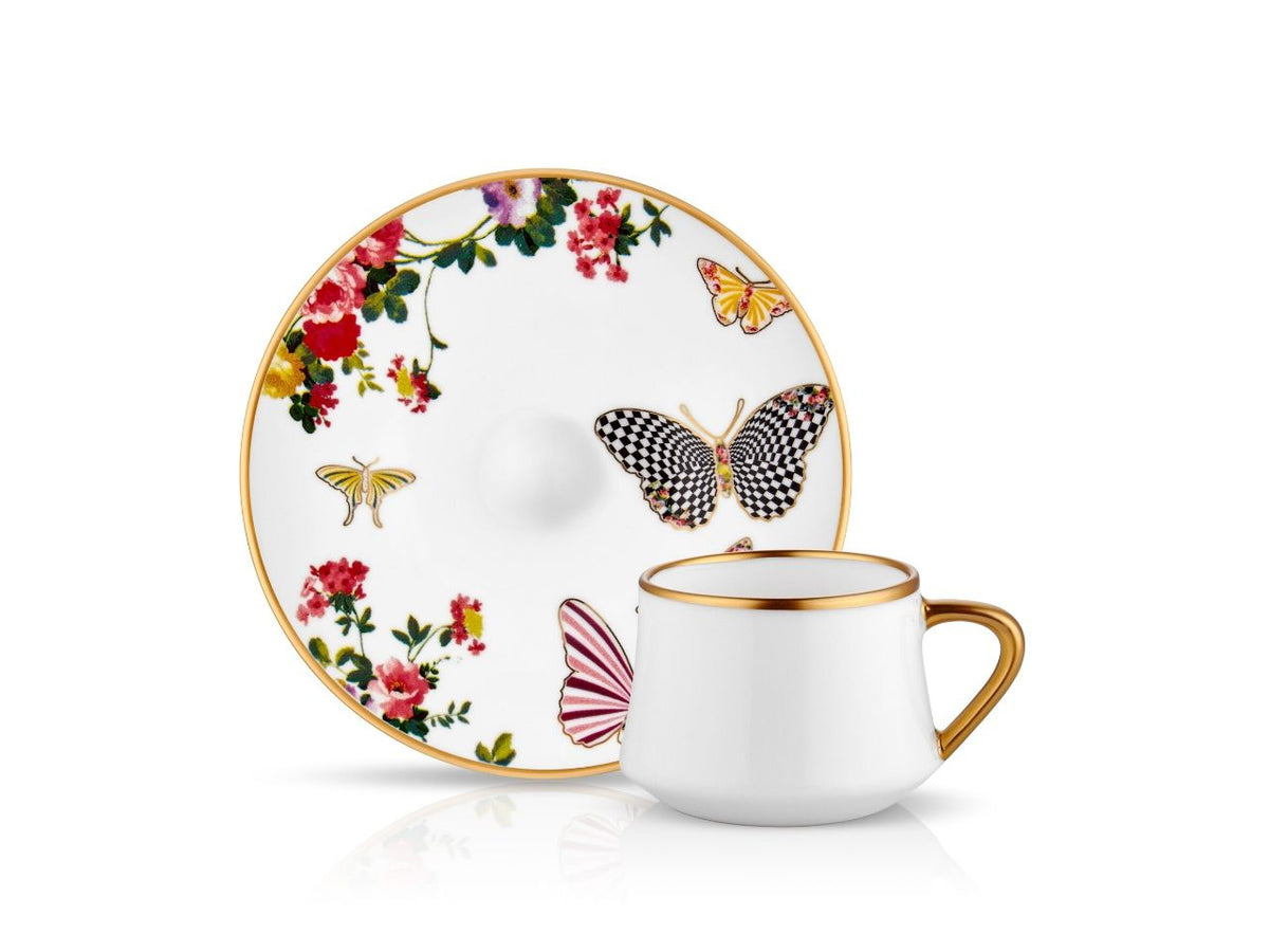 Sufi Espresso Coffee Set - Mariposa - 90 cc-Cups, Saucers & Mugs-K-United