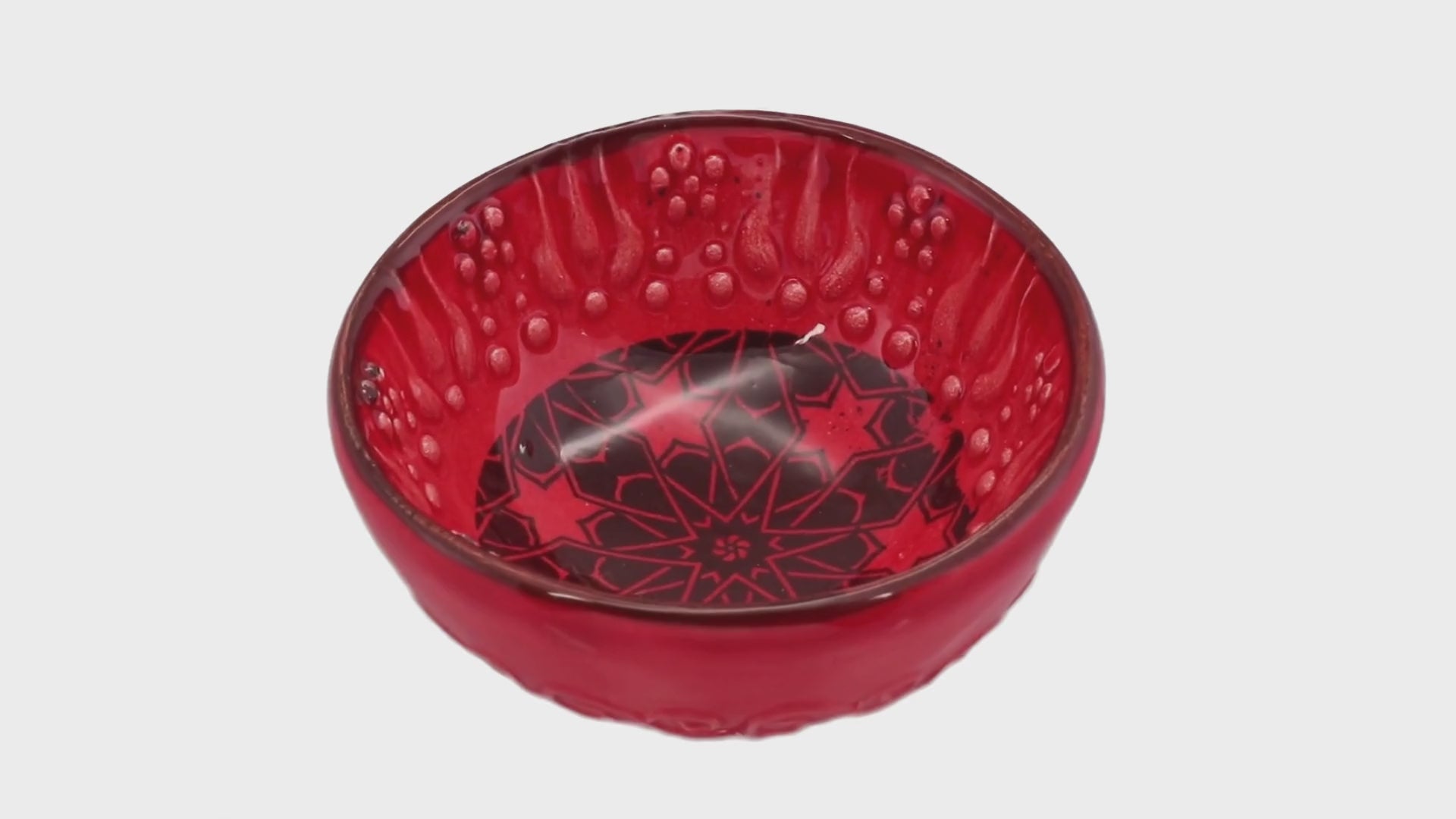 Ceramic Dip Bowl – Iznik, Red Stars – 8cm
