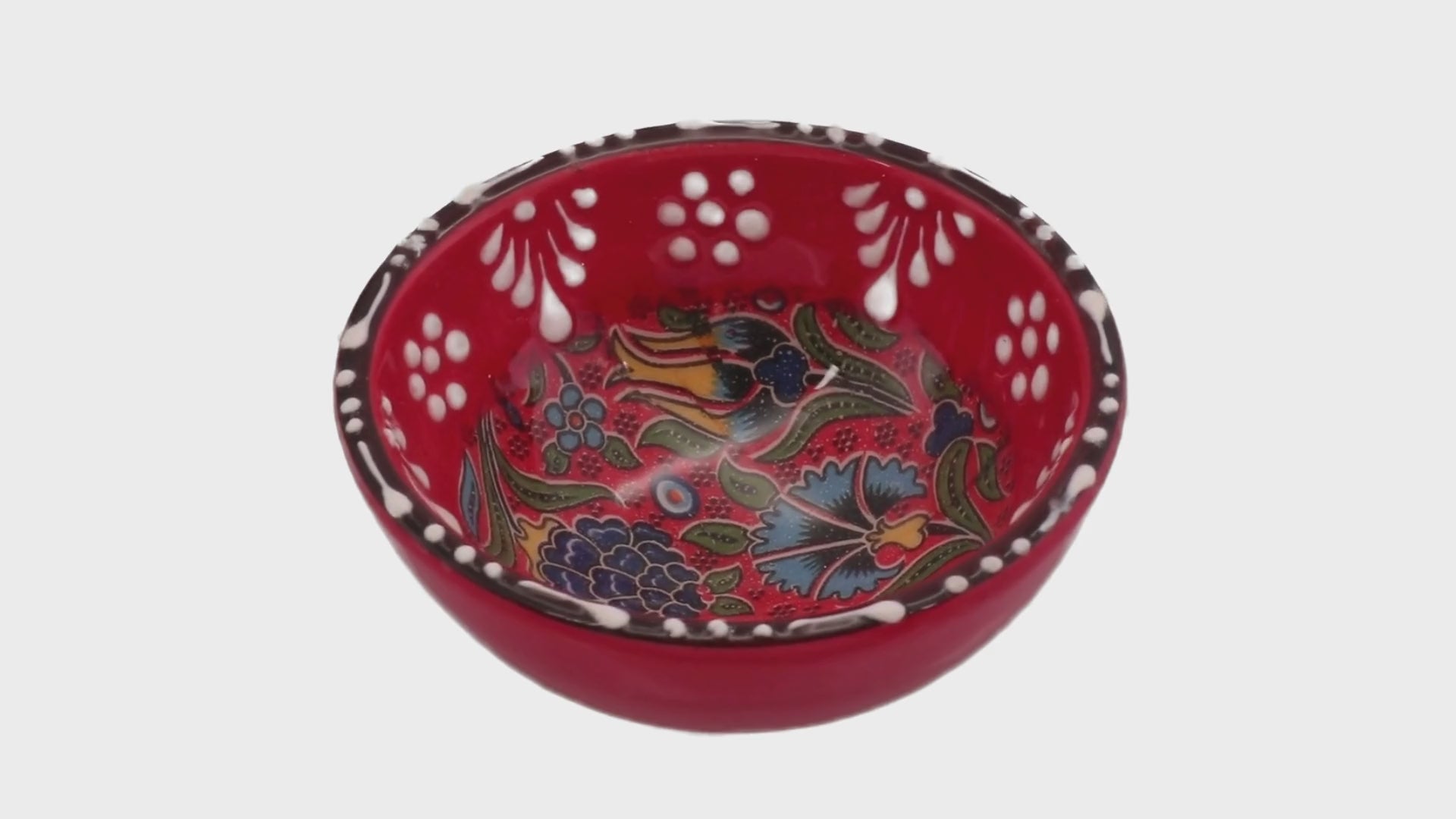 Ceramic Dip Bowl – Rochelle, Red Pomegranate – 8cm