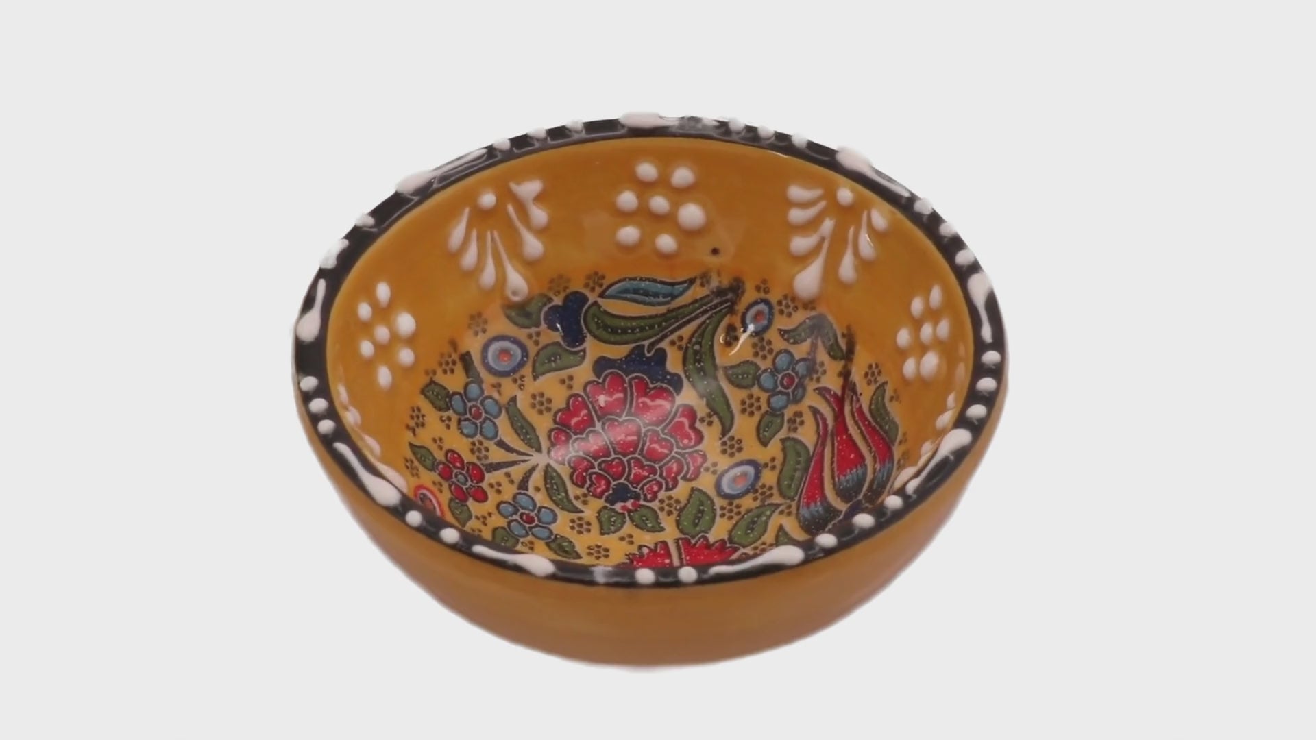 Ceramic Dip Bowl – Rochelle, Yellow Carnation – 8cm