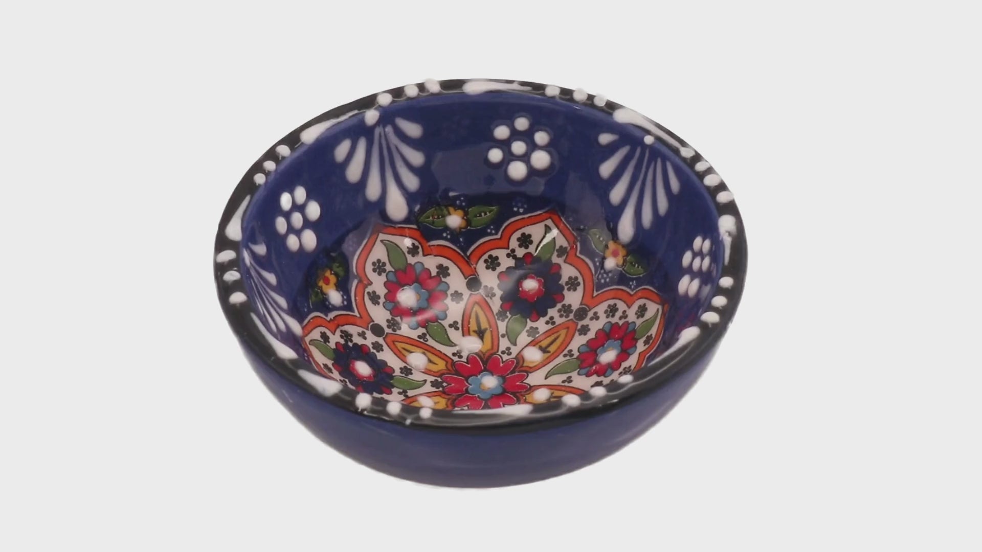 Ceramic Dip Bowl – Rochelle, Navy Floral – 8cm